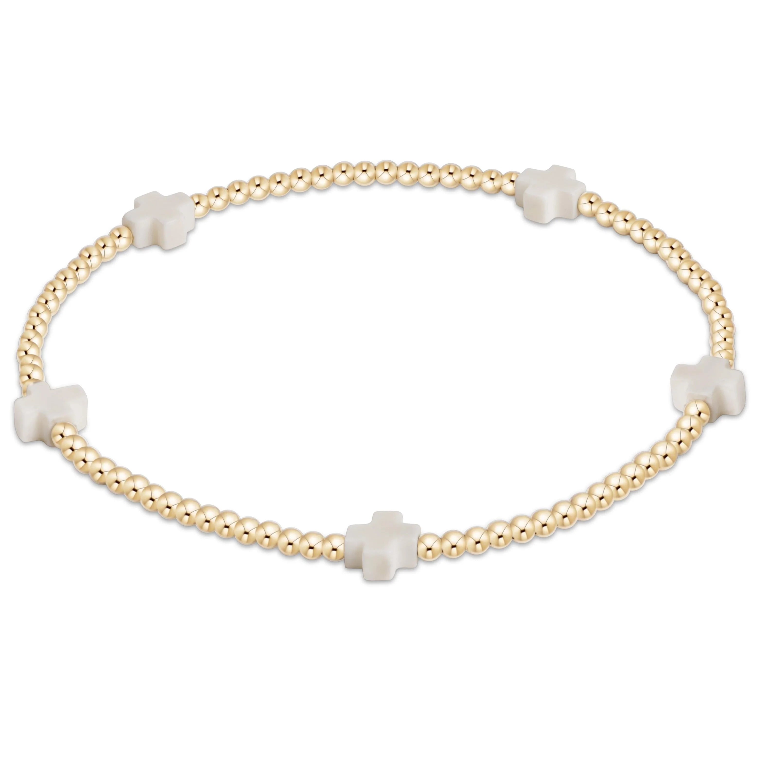 egirl Signature Cross Small 2mm Gold Bracelet