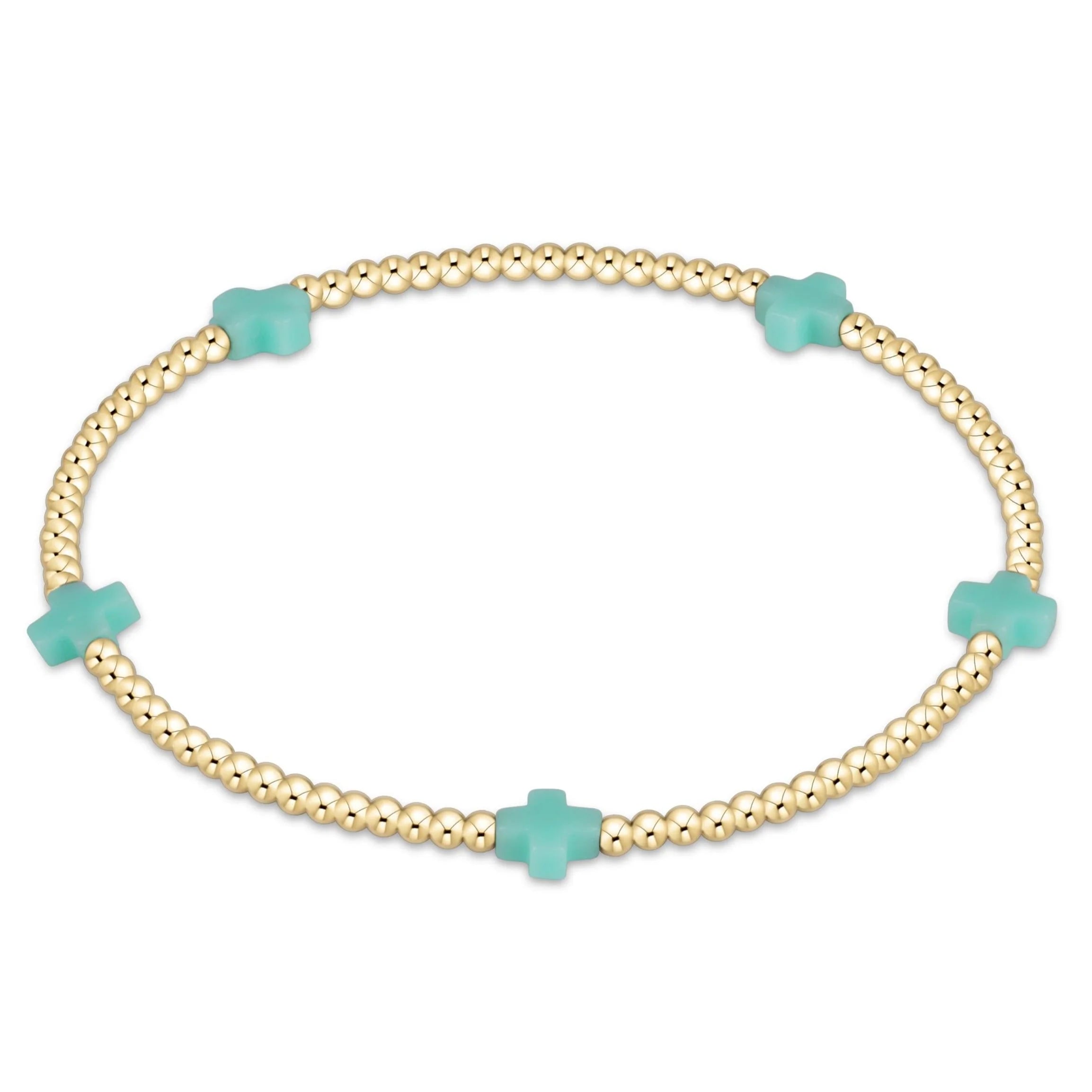 egirl Signature Cross Small 2mm Gold Bracelet