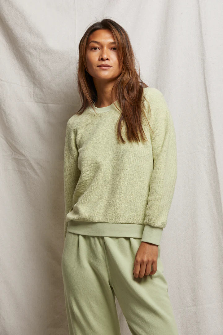 Ziggy, inside out cotton fleece shrunken crew