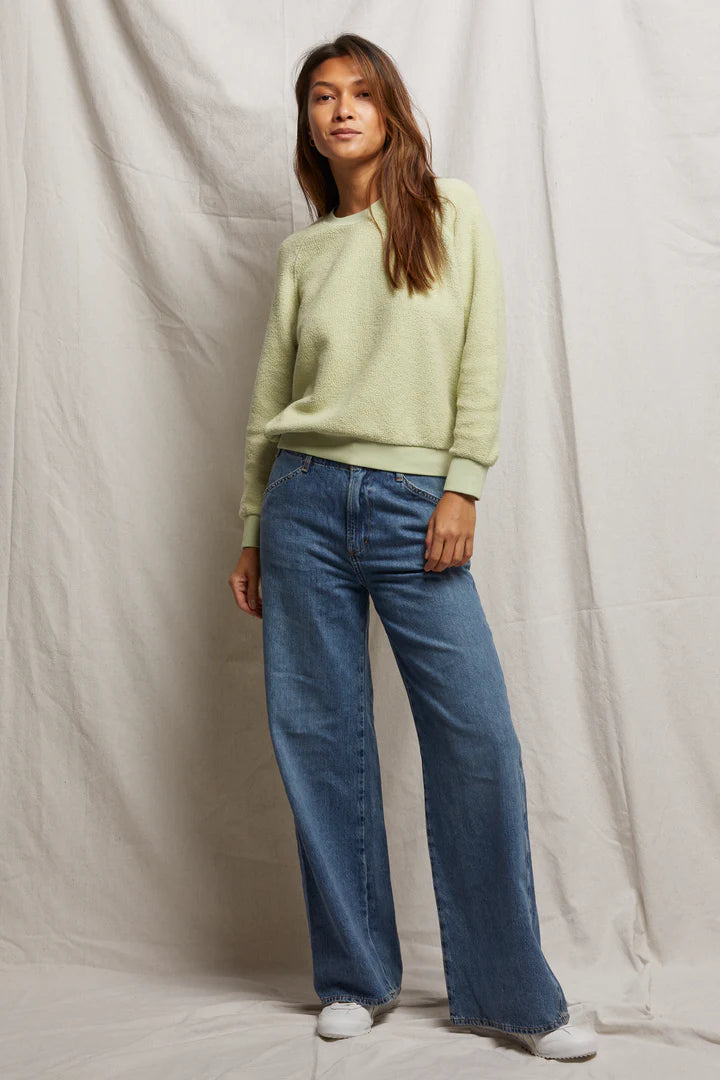 Ziggy, inside out cotton fleece shrunken crew