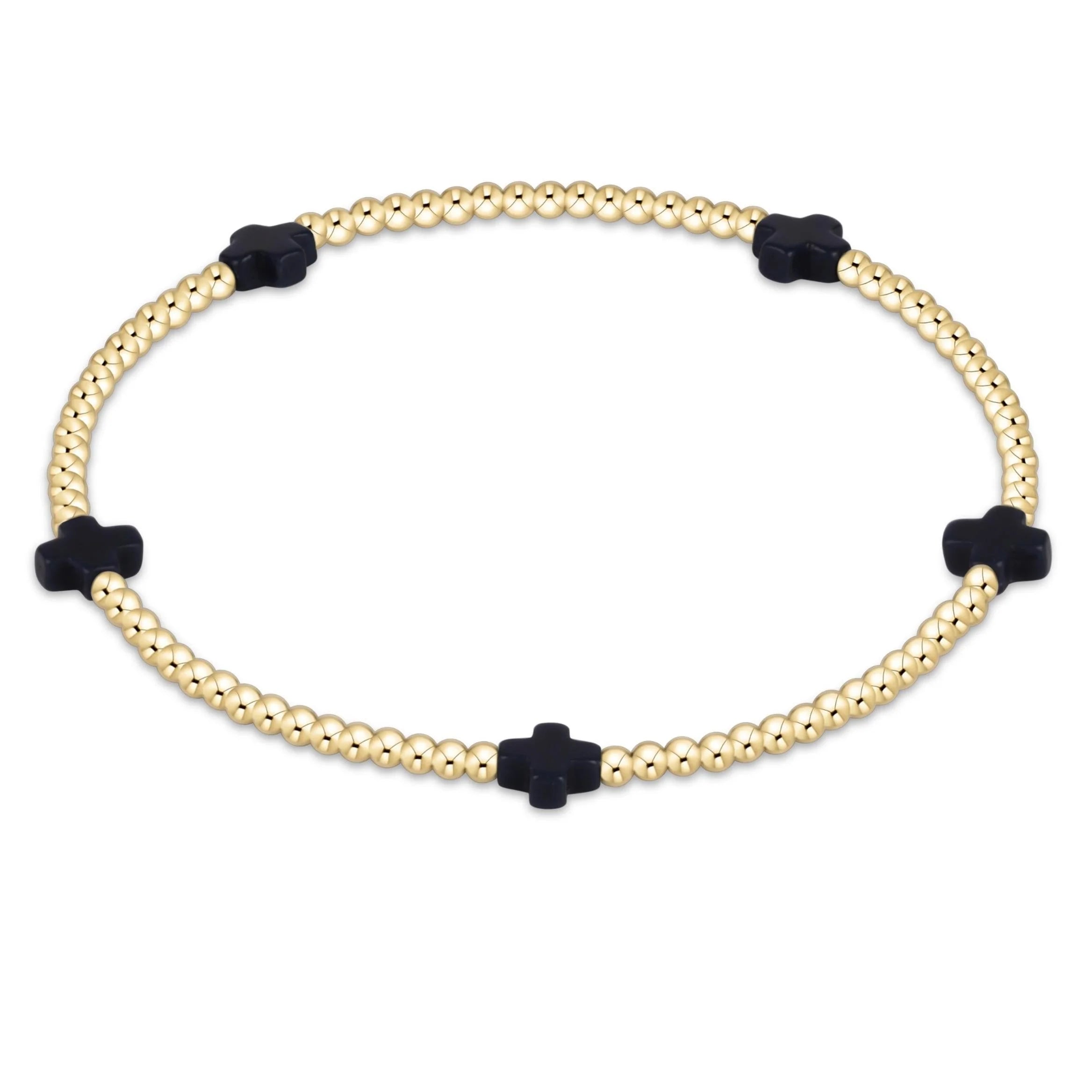 Signature Cross 2mm Gold Bracelet