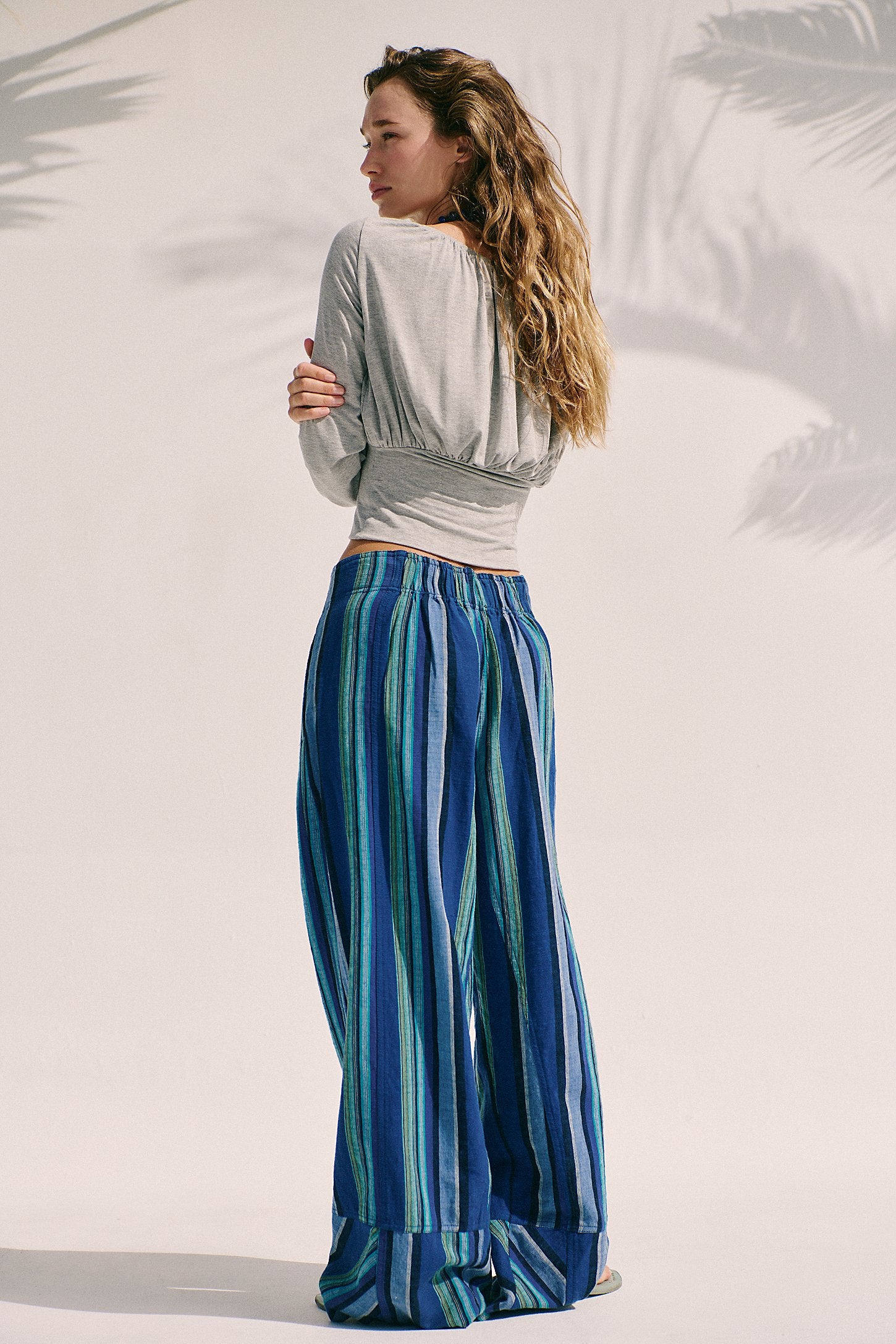 Day's End Linen Striped Pull-On Pants