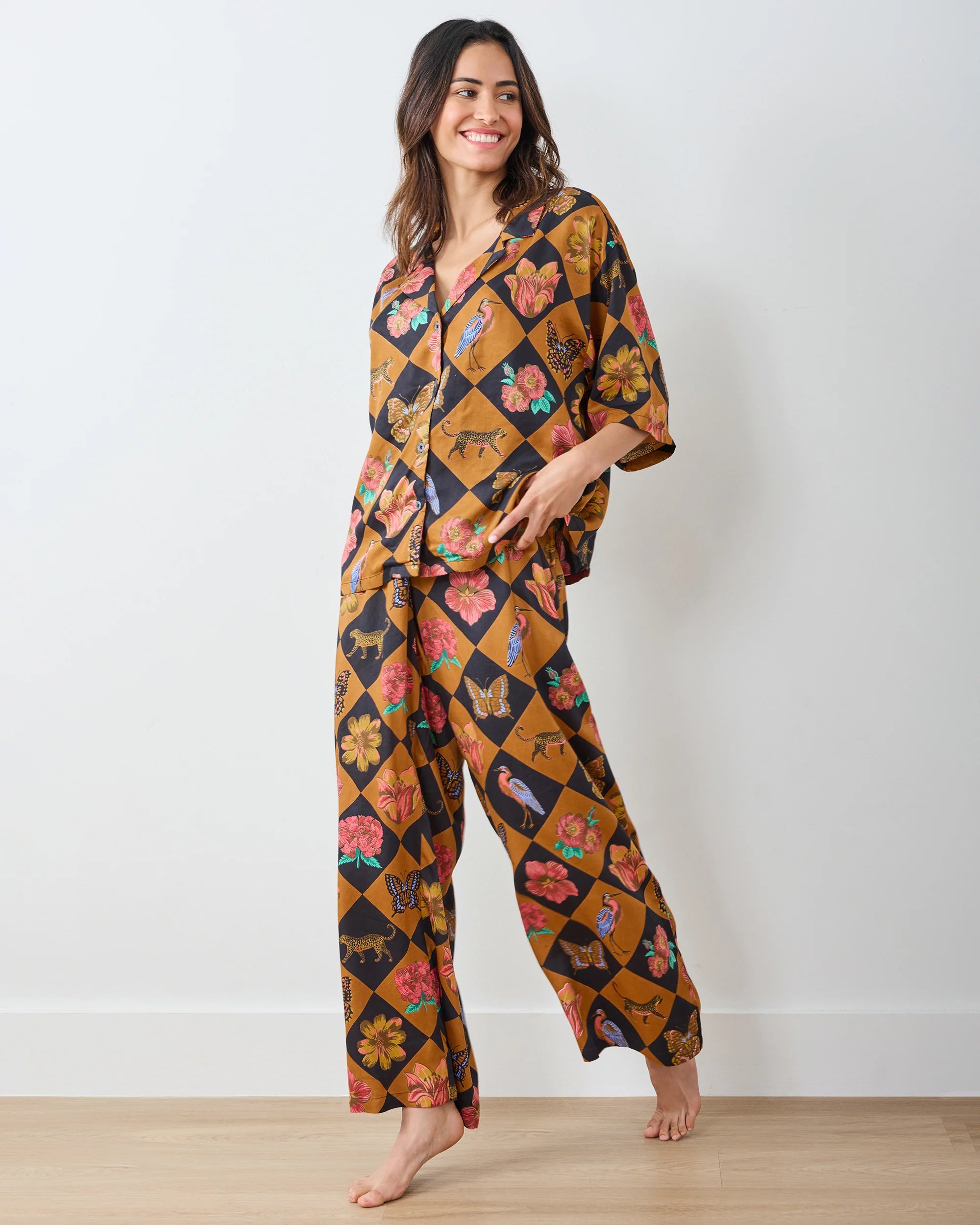 Botanical Checkerboard, Eco Satin Wildest Dreams Set