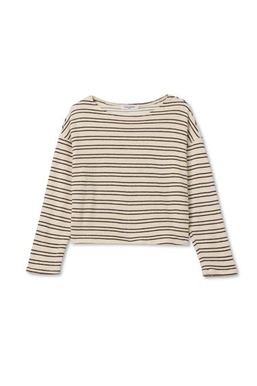 Keri Stripe, loop terry long sleeve stripe tee