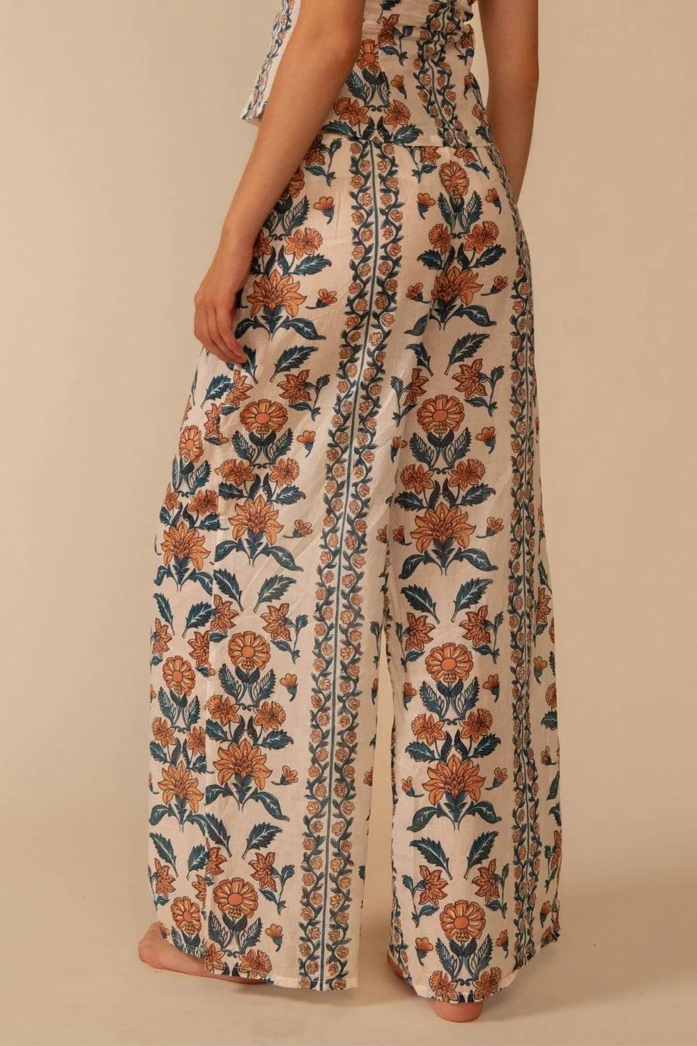 Winona Floral Drawstring Wide-Leg Pant