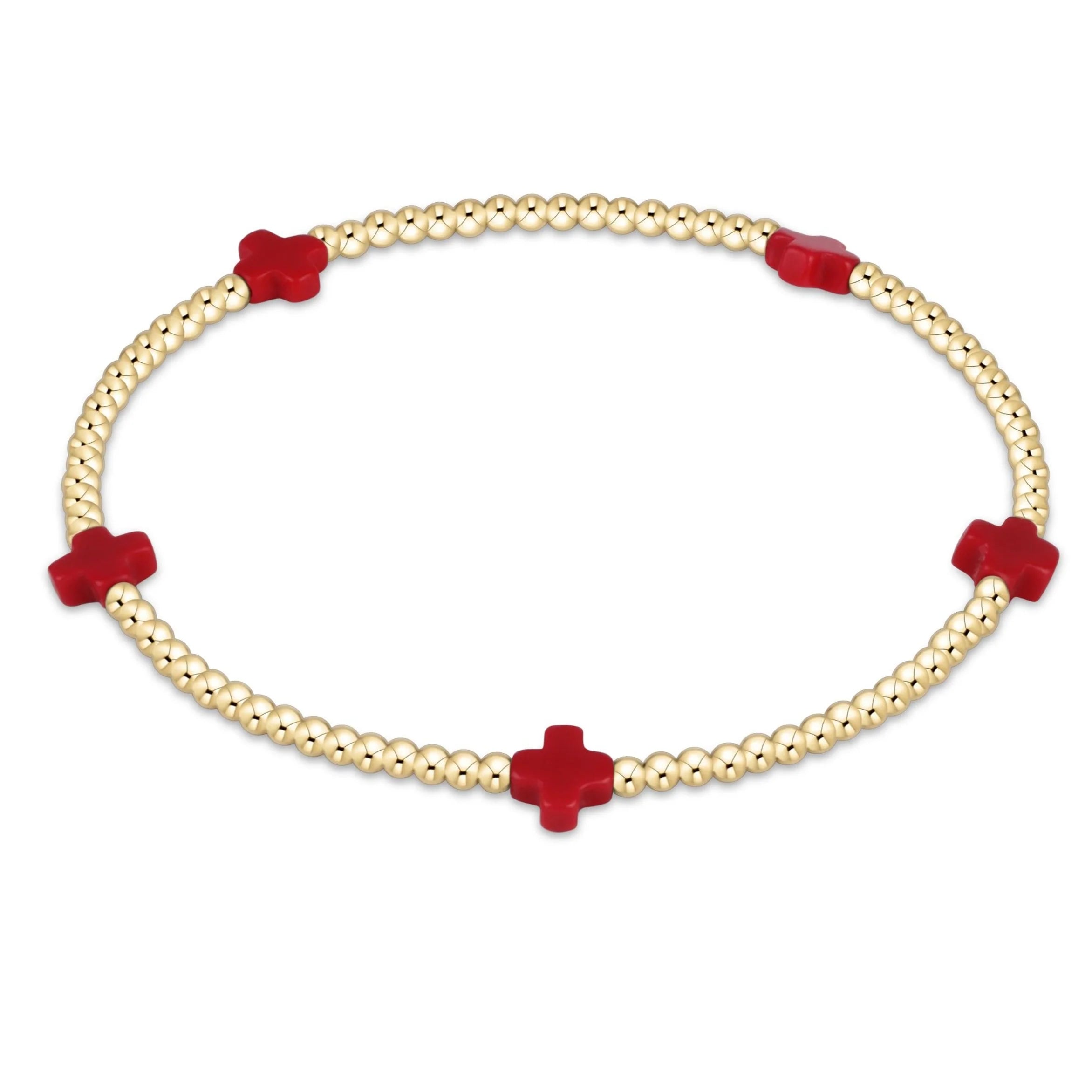 Signature Cross 2mm Gold Bracelet