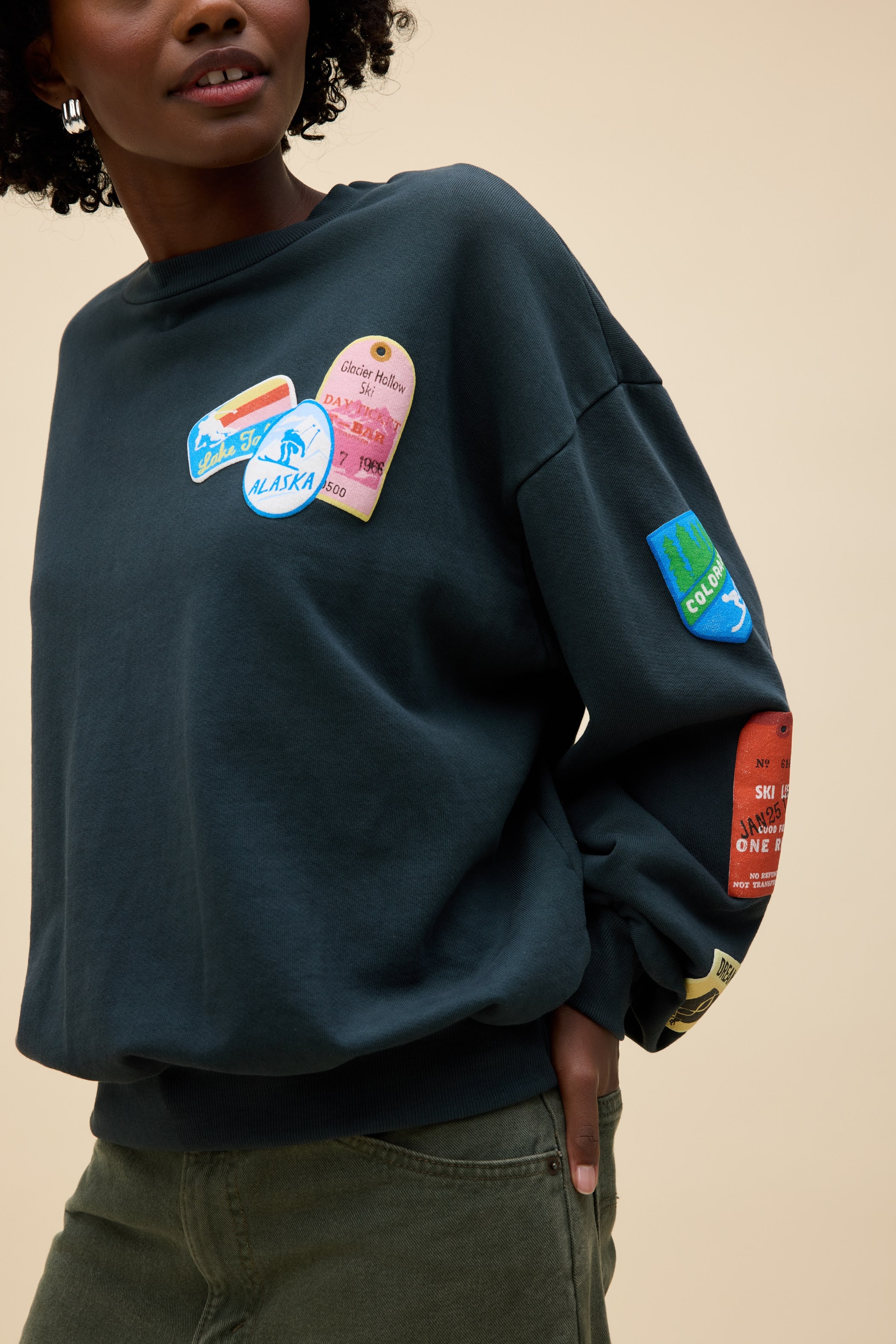 Ski Patch & Pass Oversized Crew