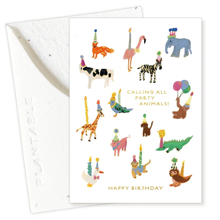 Animal Party Mini Greeting Card