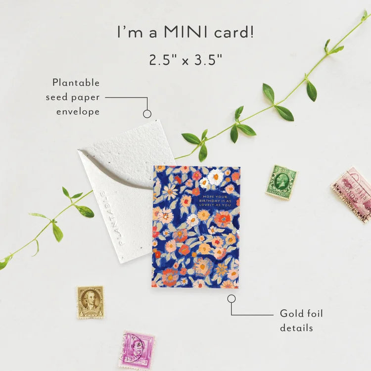Wildflower Floral Mini Greeting Card