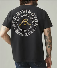Crewneck super soft supima, AR circle Black