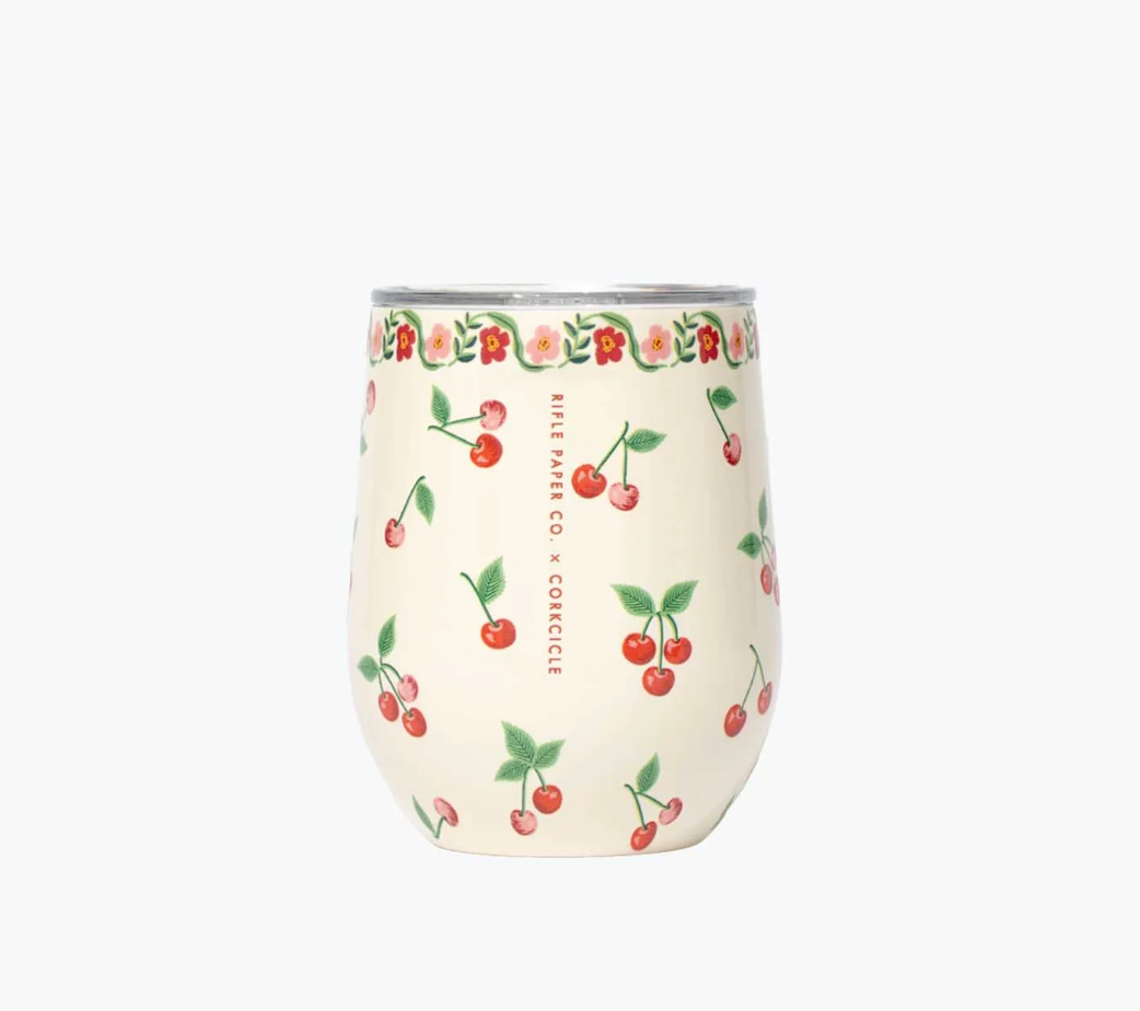 Cherries Stemless Wine Cup