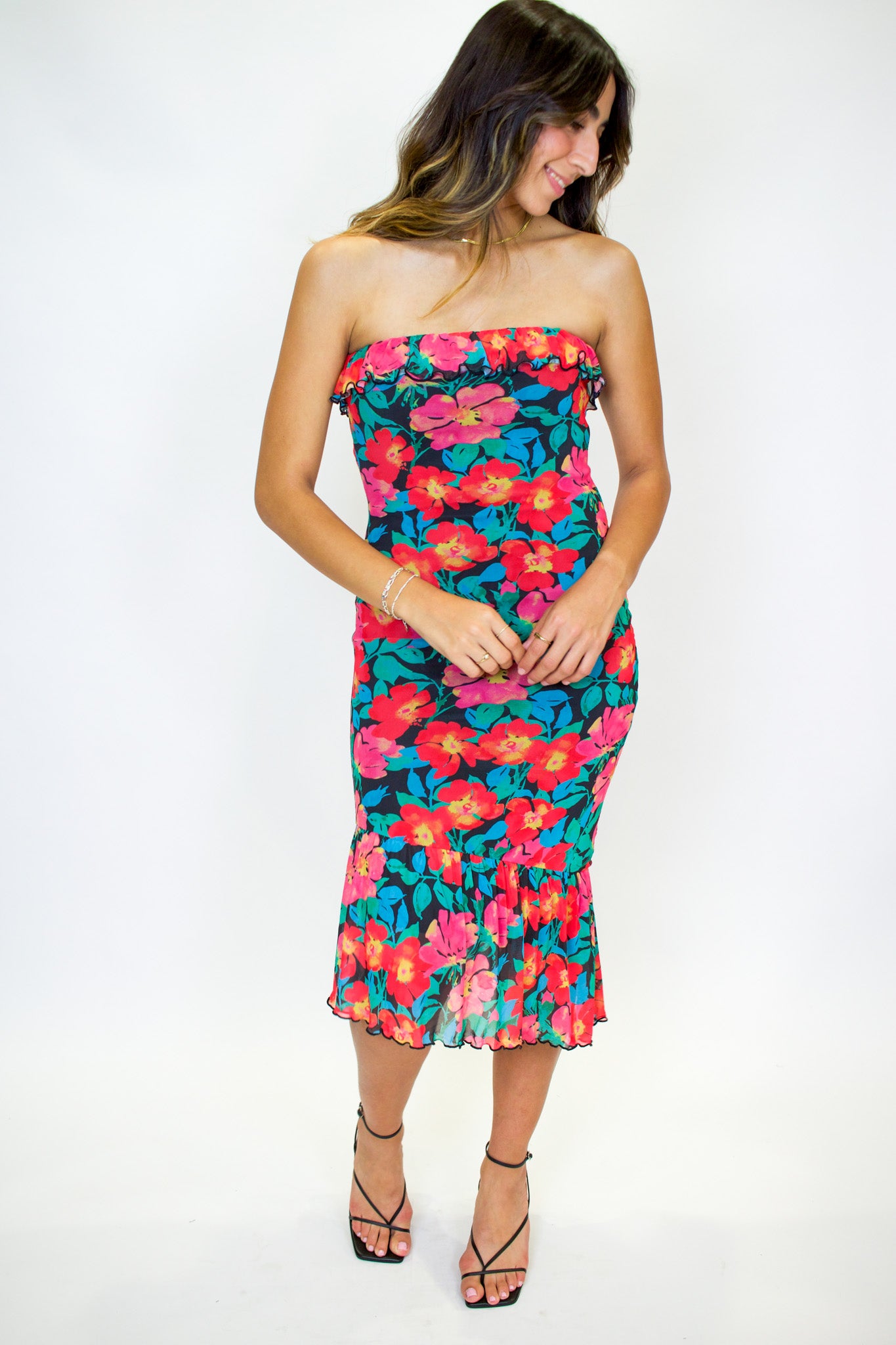 Vintage Tropics Tube Midi Dress