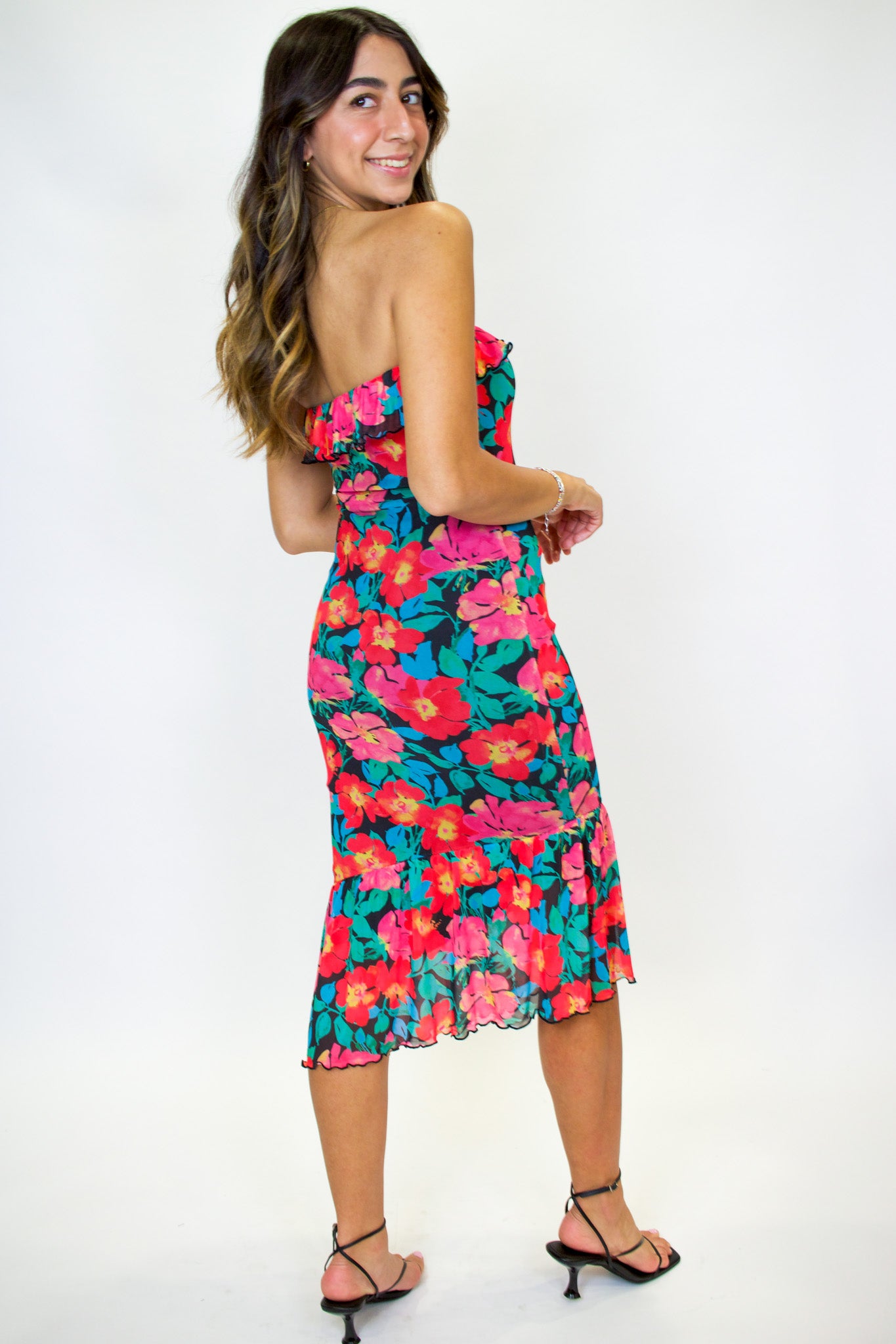 Vintage Tropics Tube Midi Dress