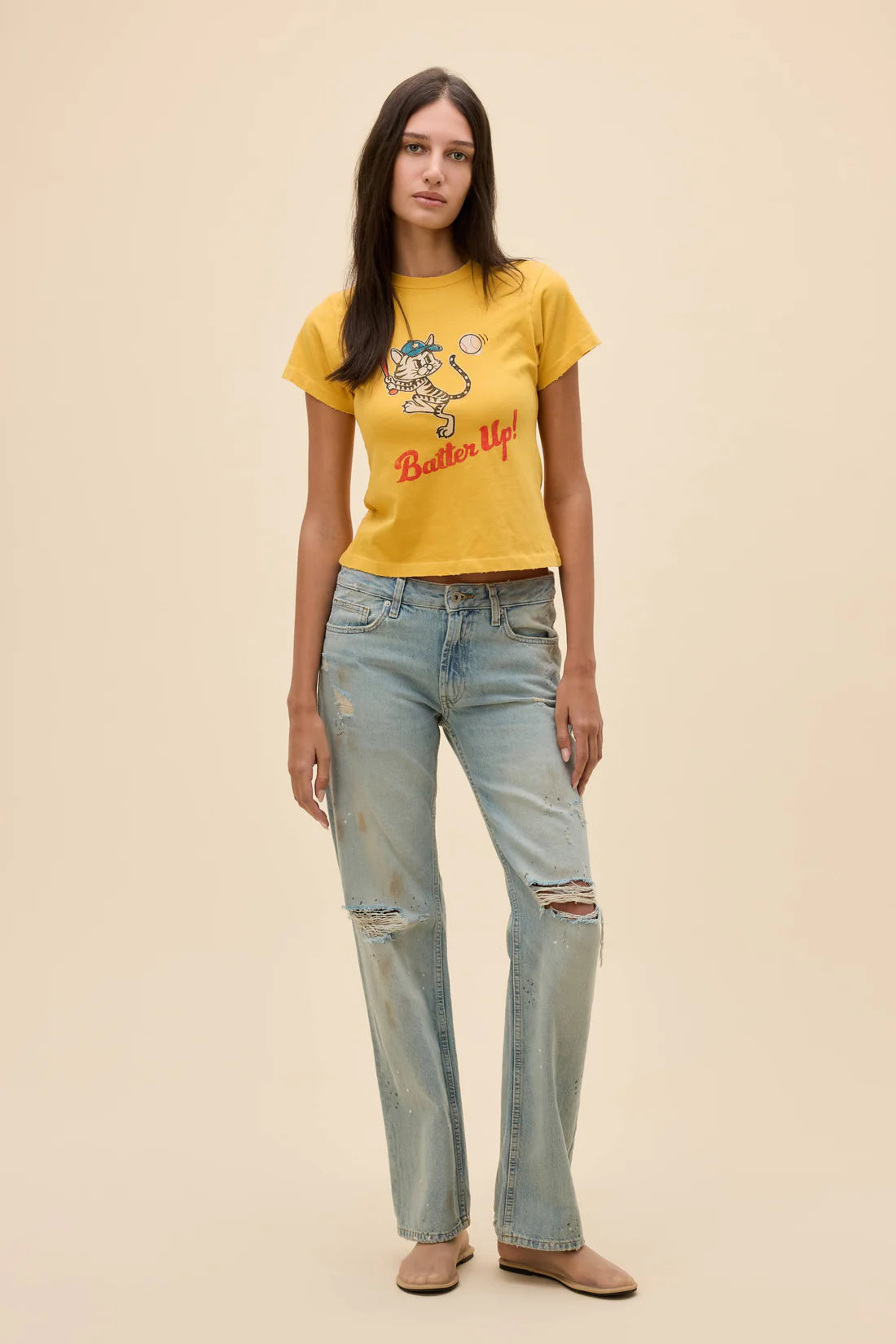 Batter Up Kitty Vintage Tee