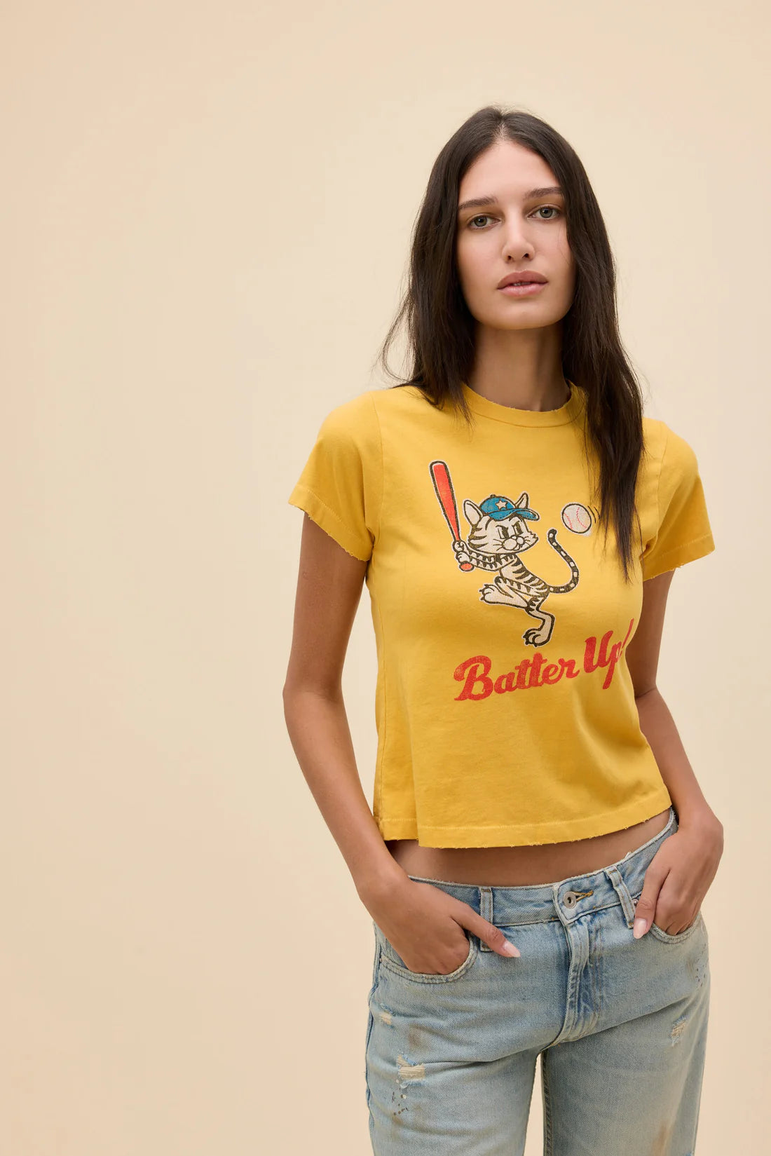 Batter Up Kitty Vintage Tee