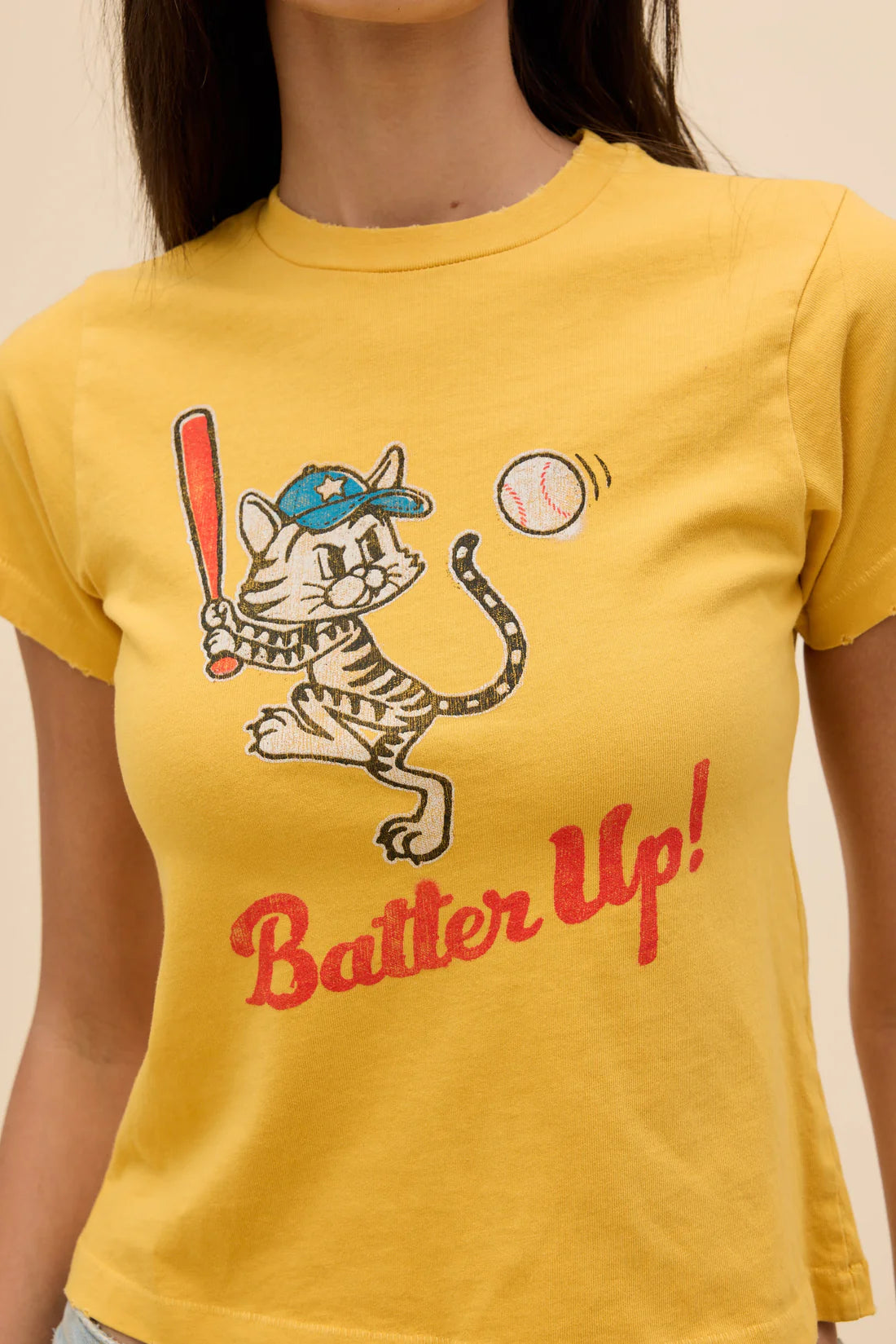 Batter Up Kitty Vintage Tee