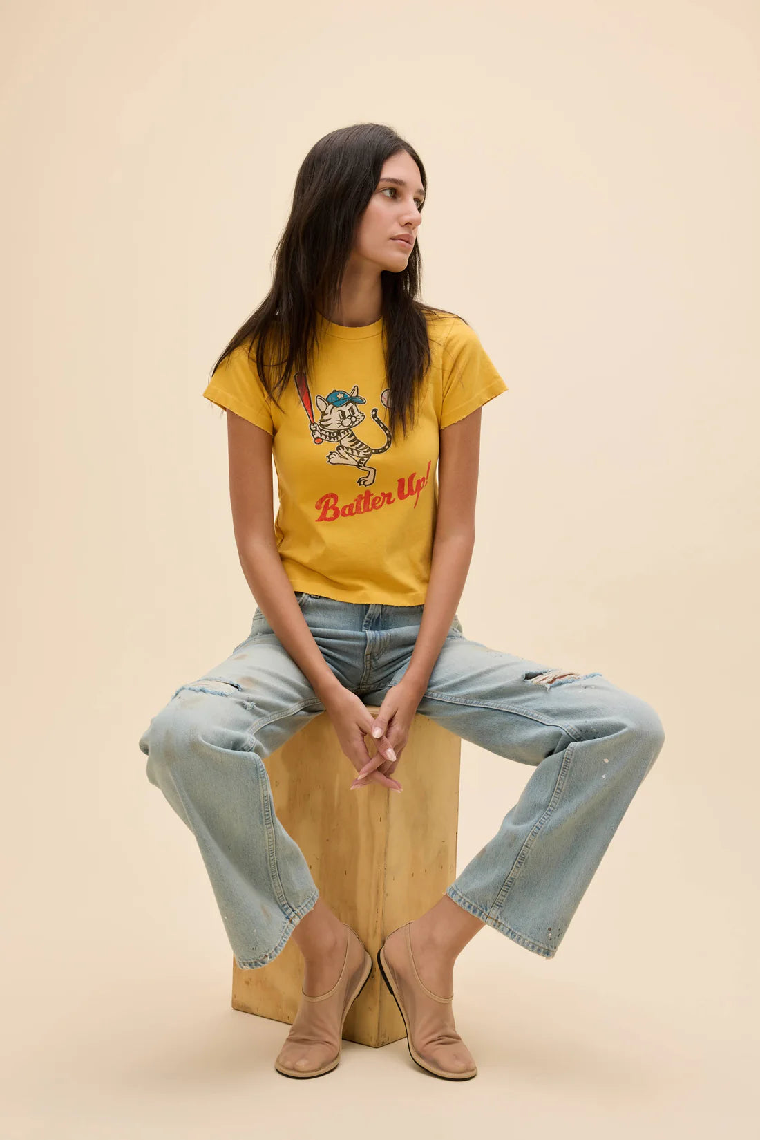 Batter Up Kitty Vintage Tee