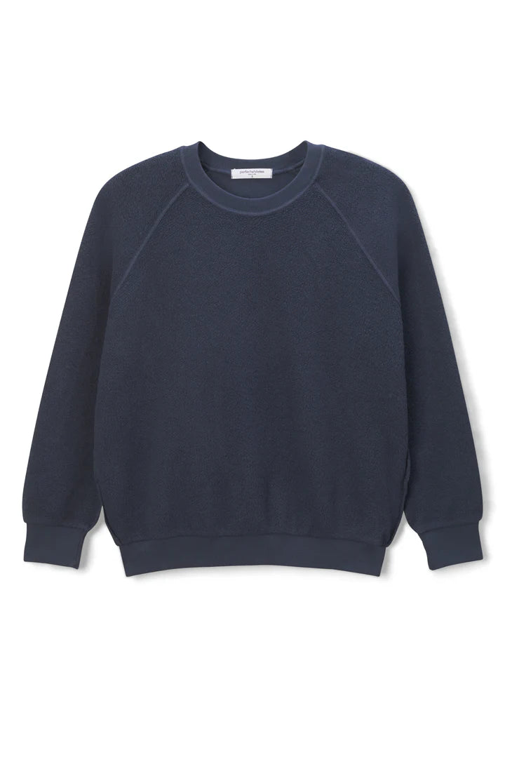 Ziggy, inside out cotton fleece shrunken crew
