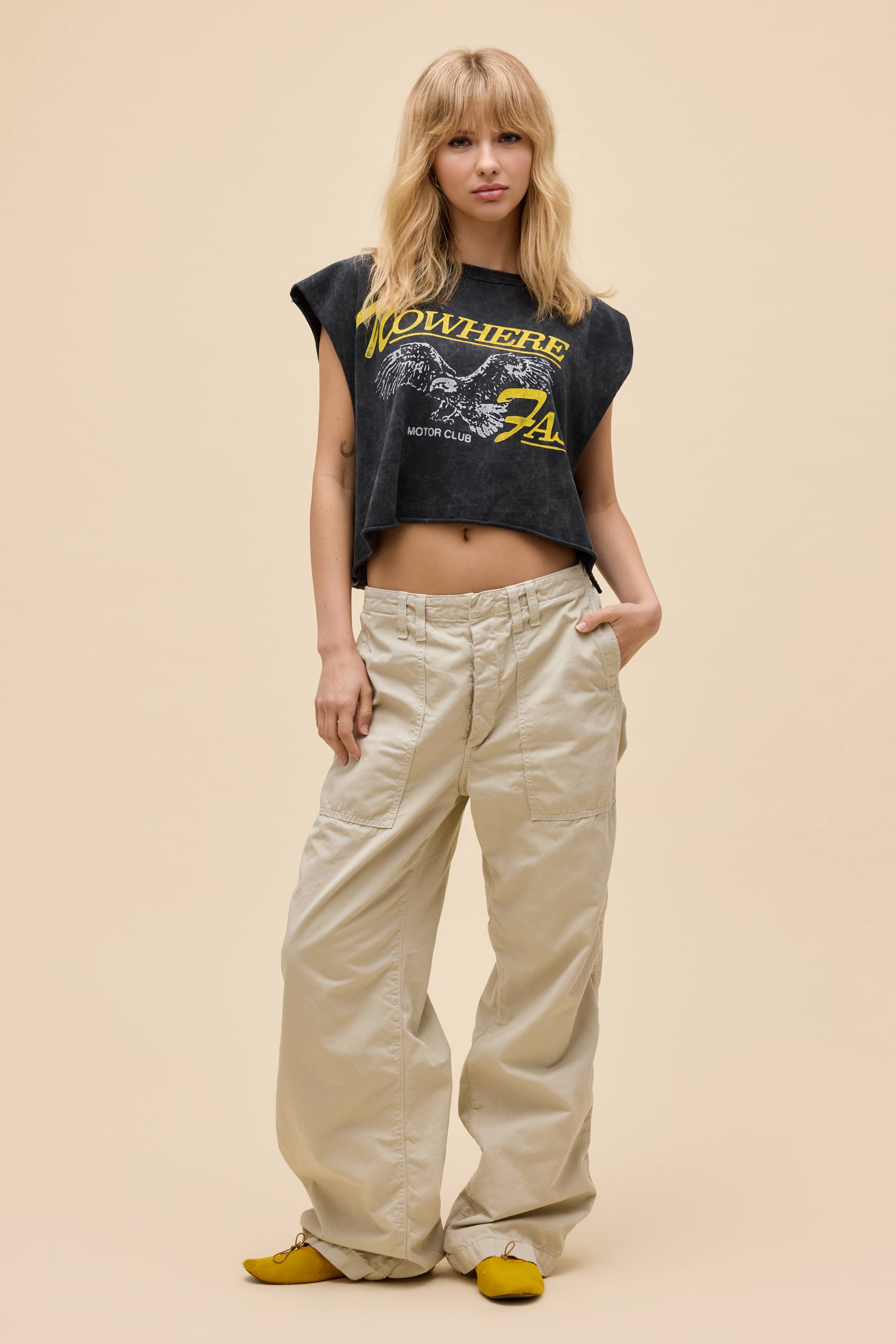 Nowhere Fast Cropped Muscle Tank