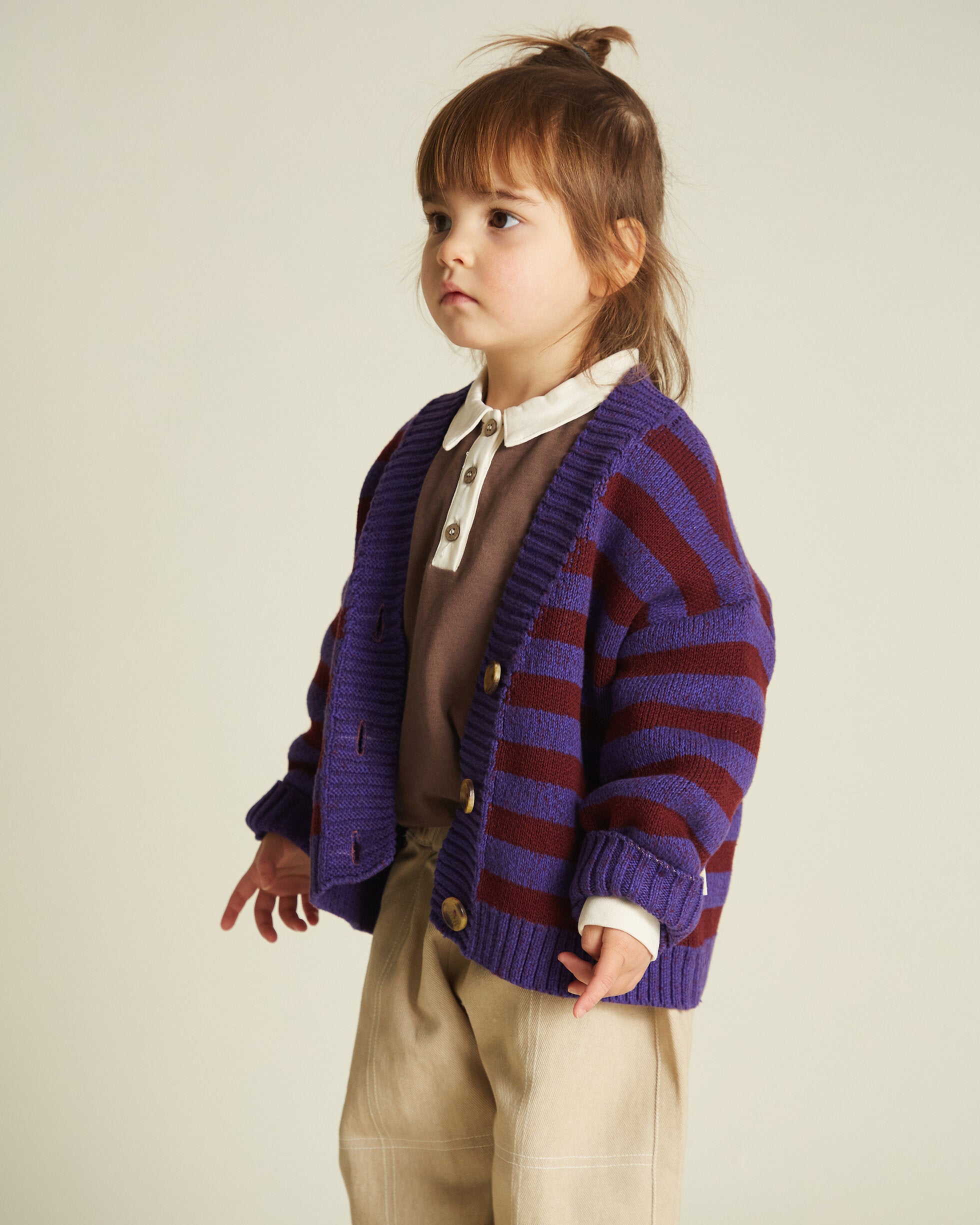 Eben Purple Stripe Cardigan