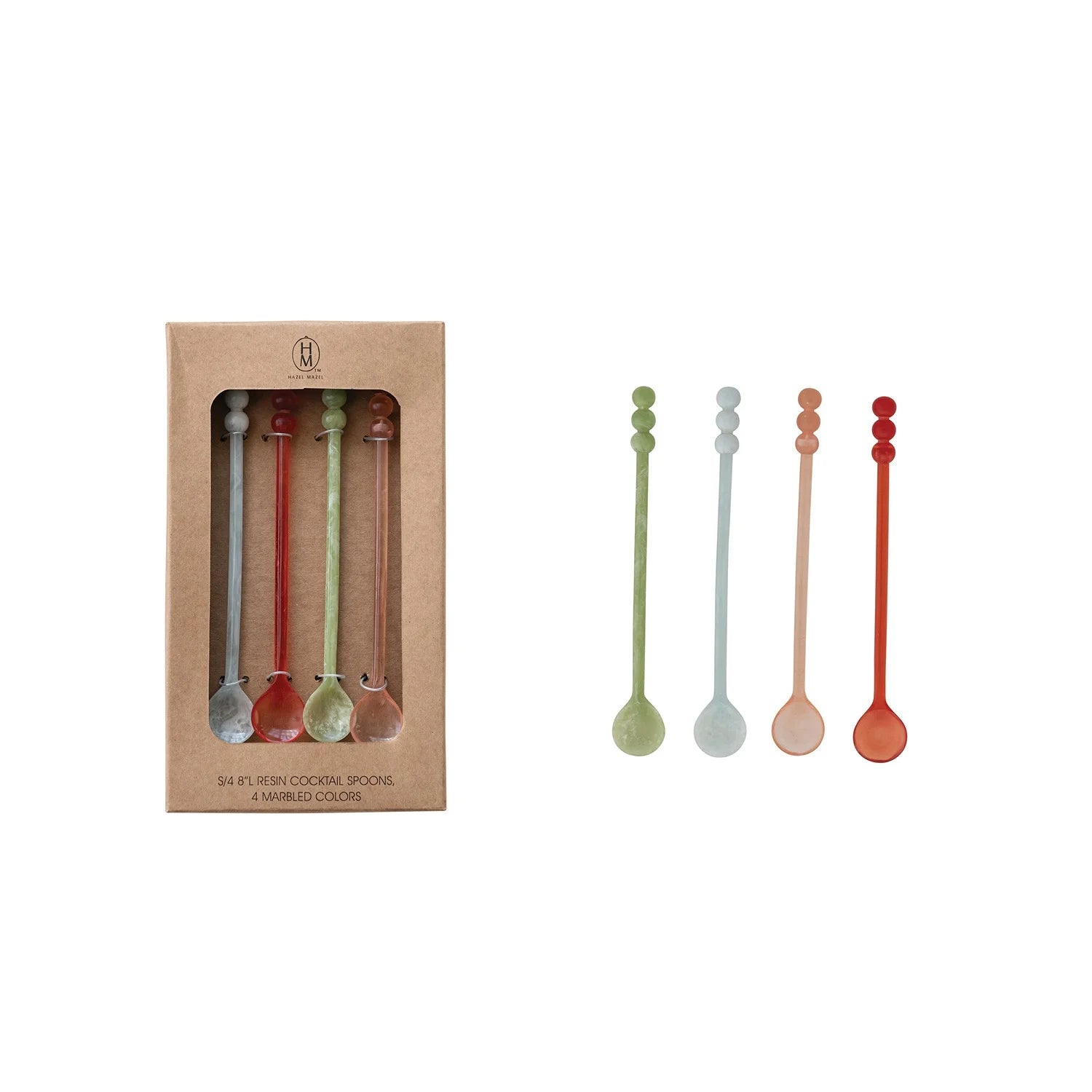 Resin Cocktail spoons, set of 4