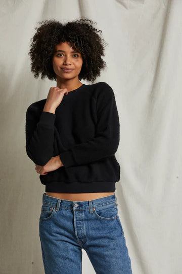 Ziggy, inside out cotton fleece shrunken crew