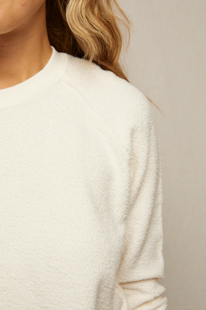 Ziggy, inside out cotton fleece shrunken crew