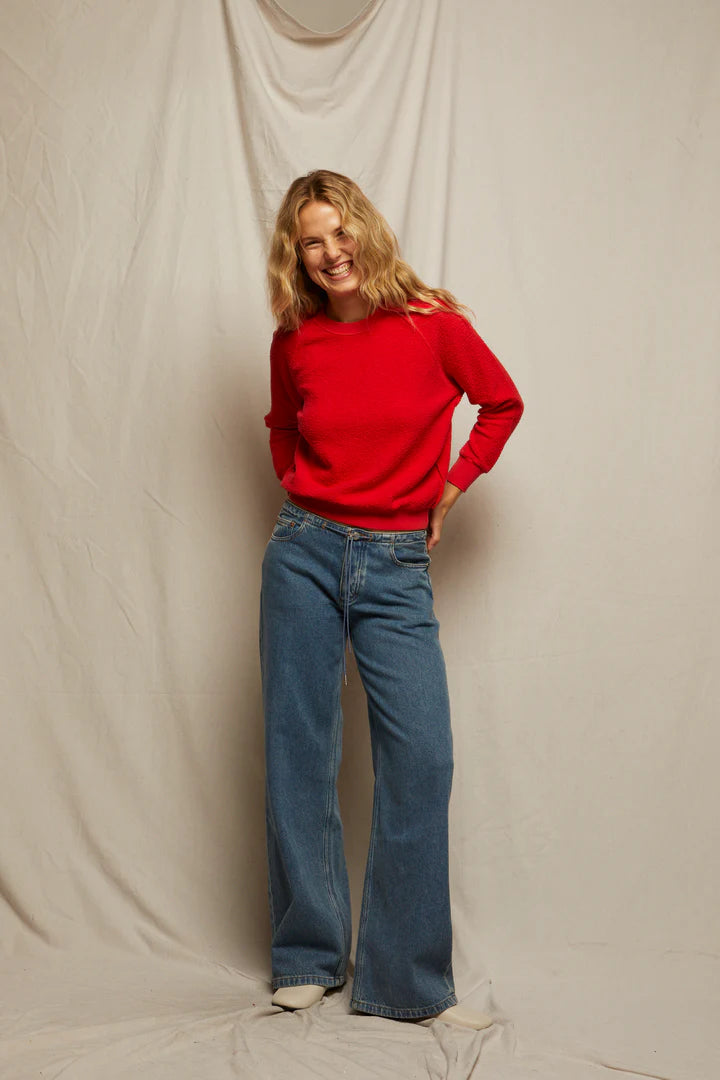 Ziggy, inside out cotton fleece shrunken crew