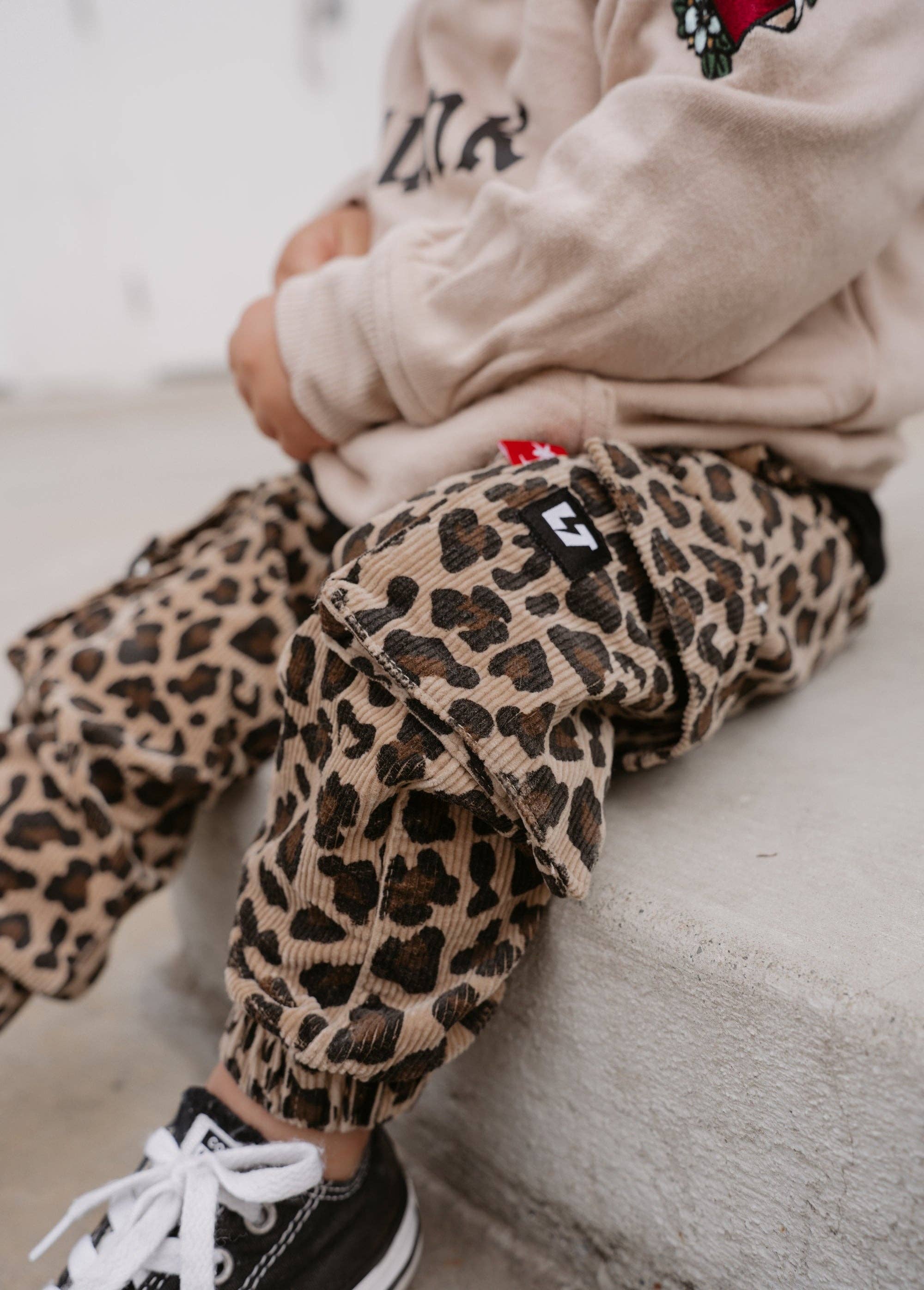 Leopard Cord Cargos