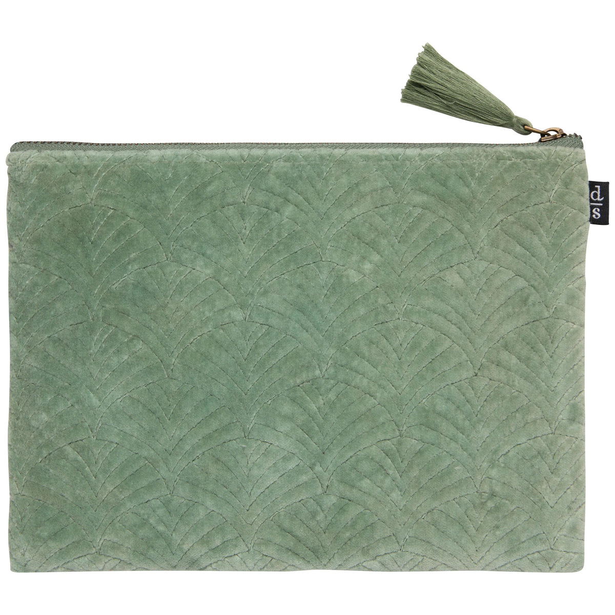 Quilted Velvet Flat Pouch
