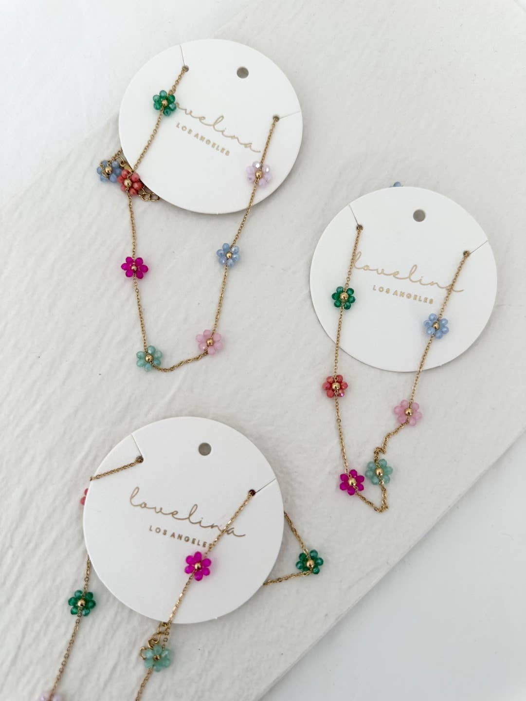 Daisy Chain Beaded Necklace, multi