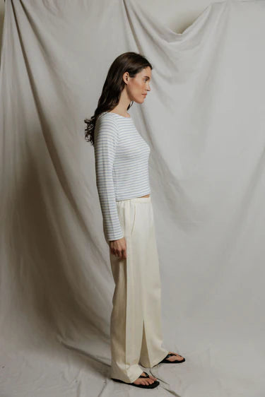 Ainsley, brushed sweater striped ls