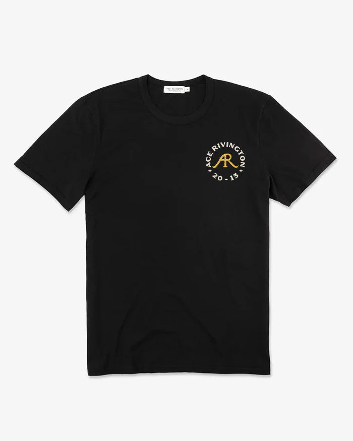 Crewneck super soft supima, AR circle Black