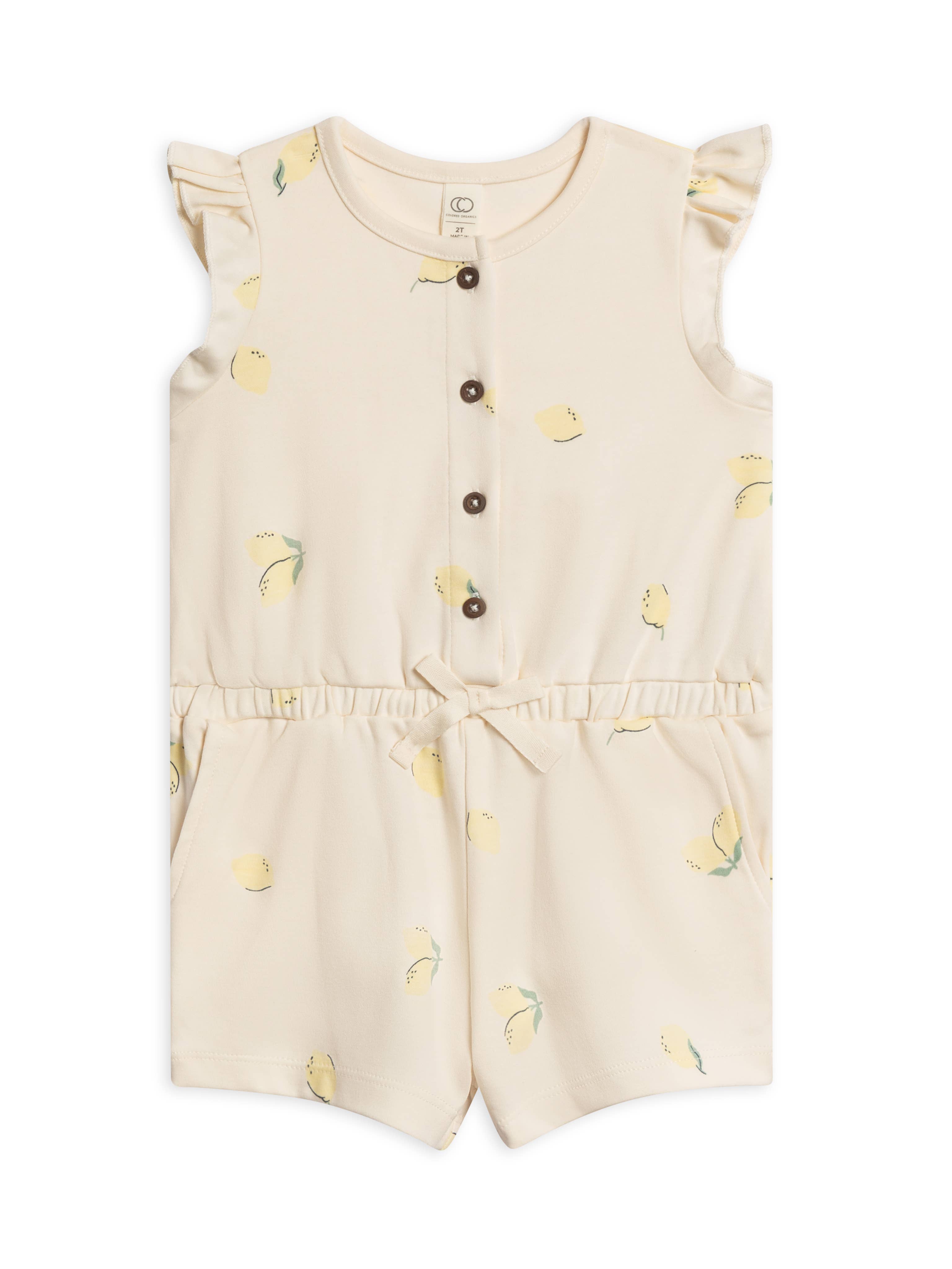 Organic Kids Shaye Romper - Lemon