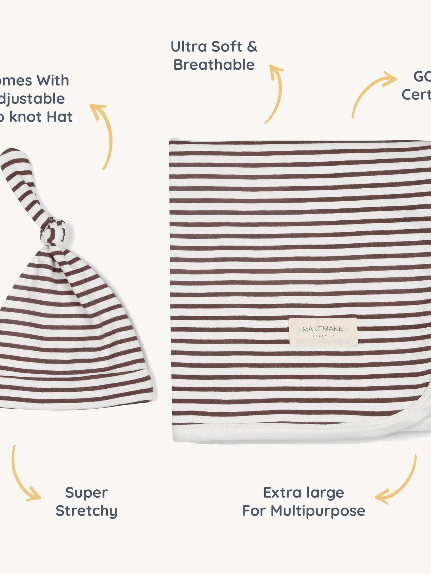 Organic Swaddle Blanket & Hat