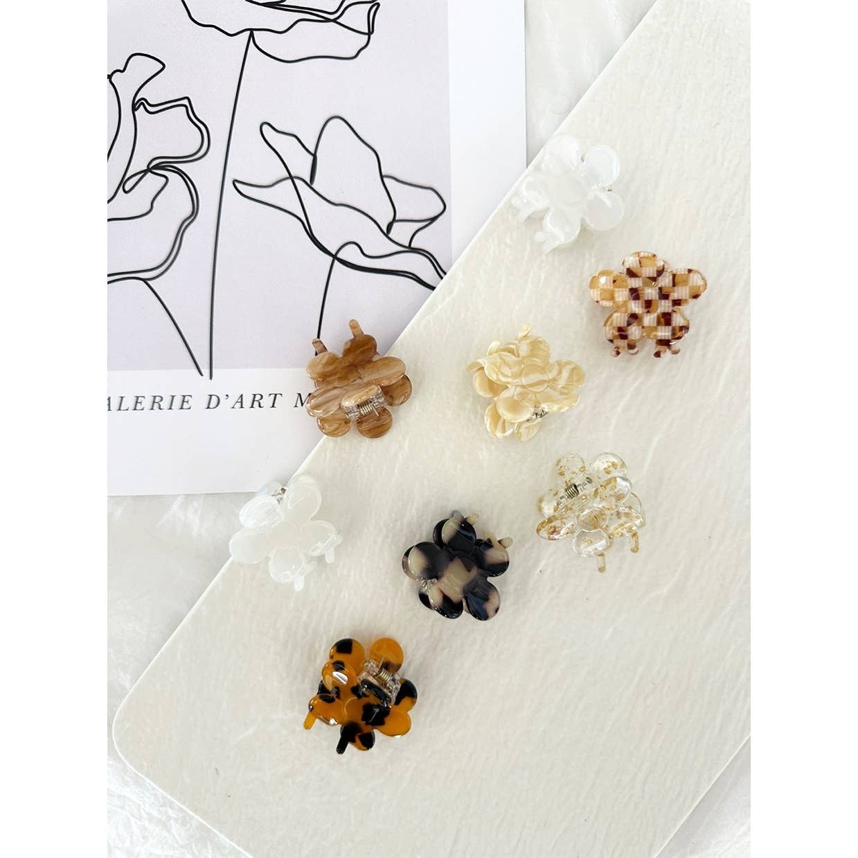 Acetate Mini Flower Hair Clips