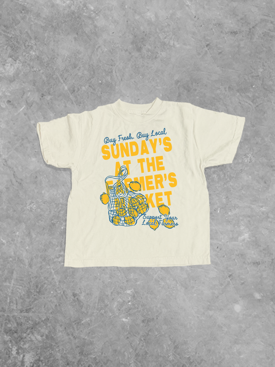 Sunday's at the Farmers Market, Kids Boxy T-Shirt