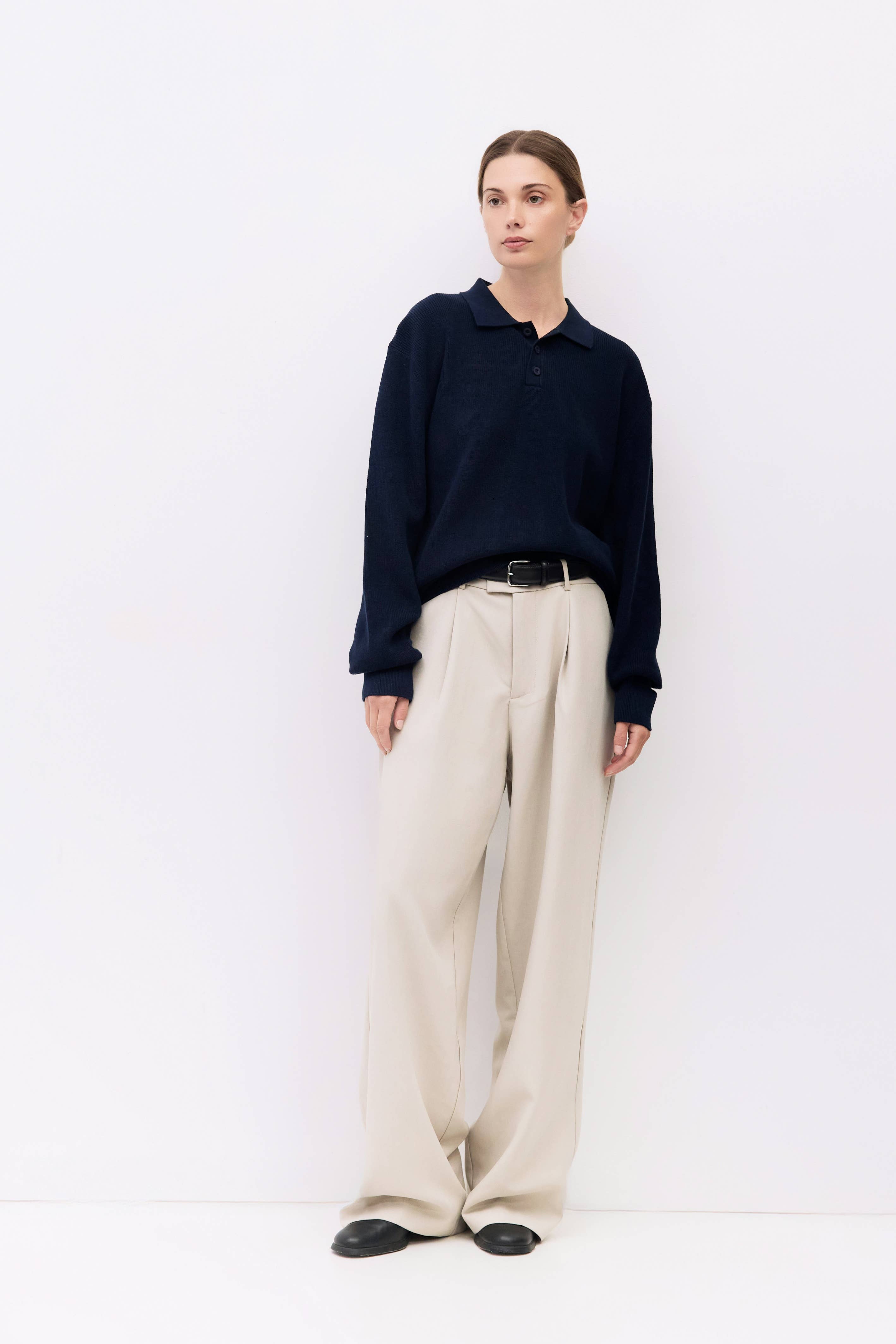The Damien Sweater | Knit Polo Sweater Top