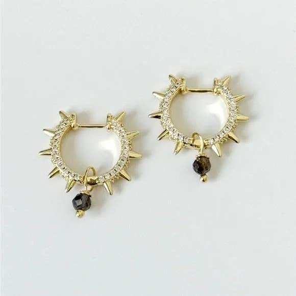 Iolite Spiked Hoops