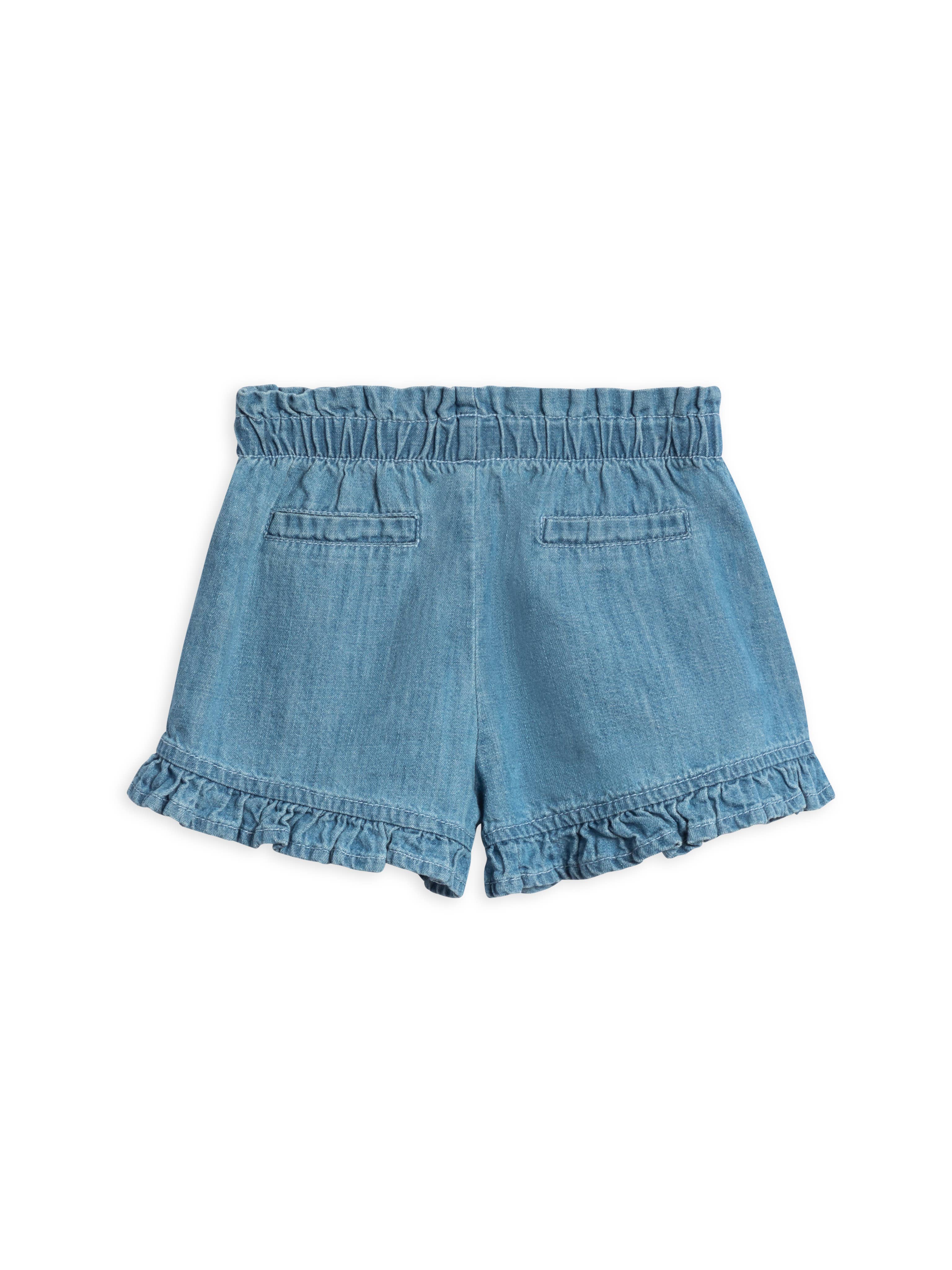 Organic Baby & Kids Callie Chambray Ruffle Waist Shorts