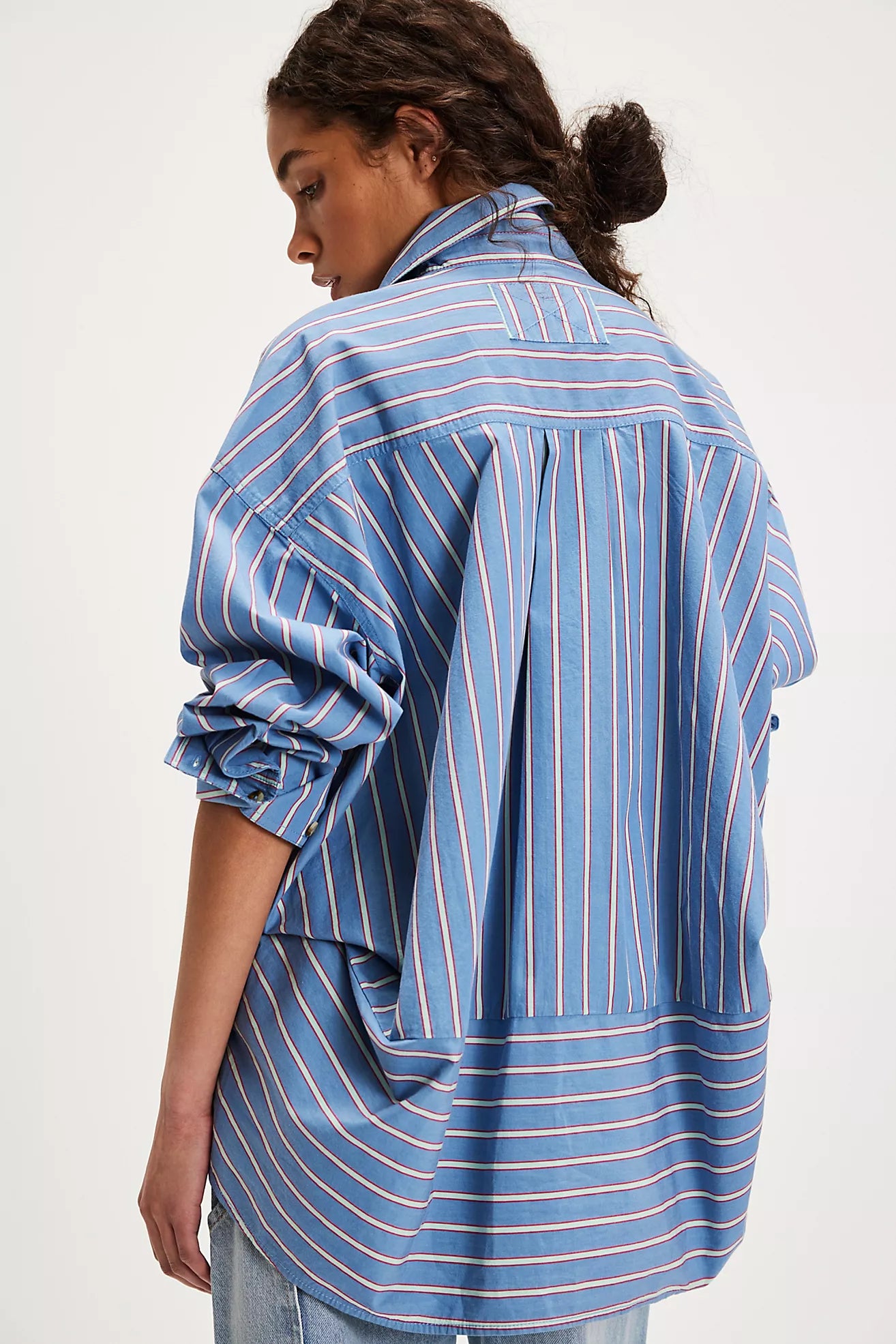 Striped Varsity Shirt, Blue Combo