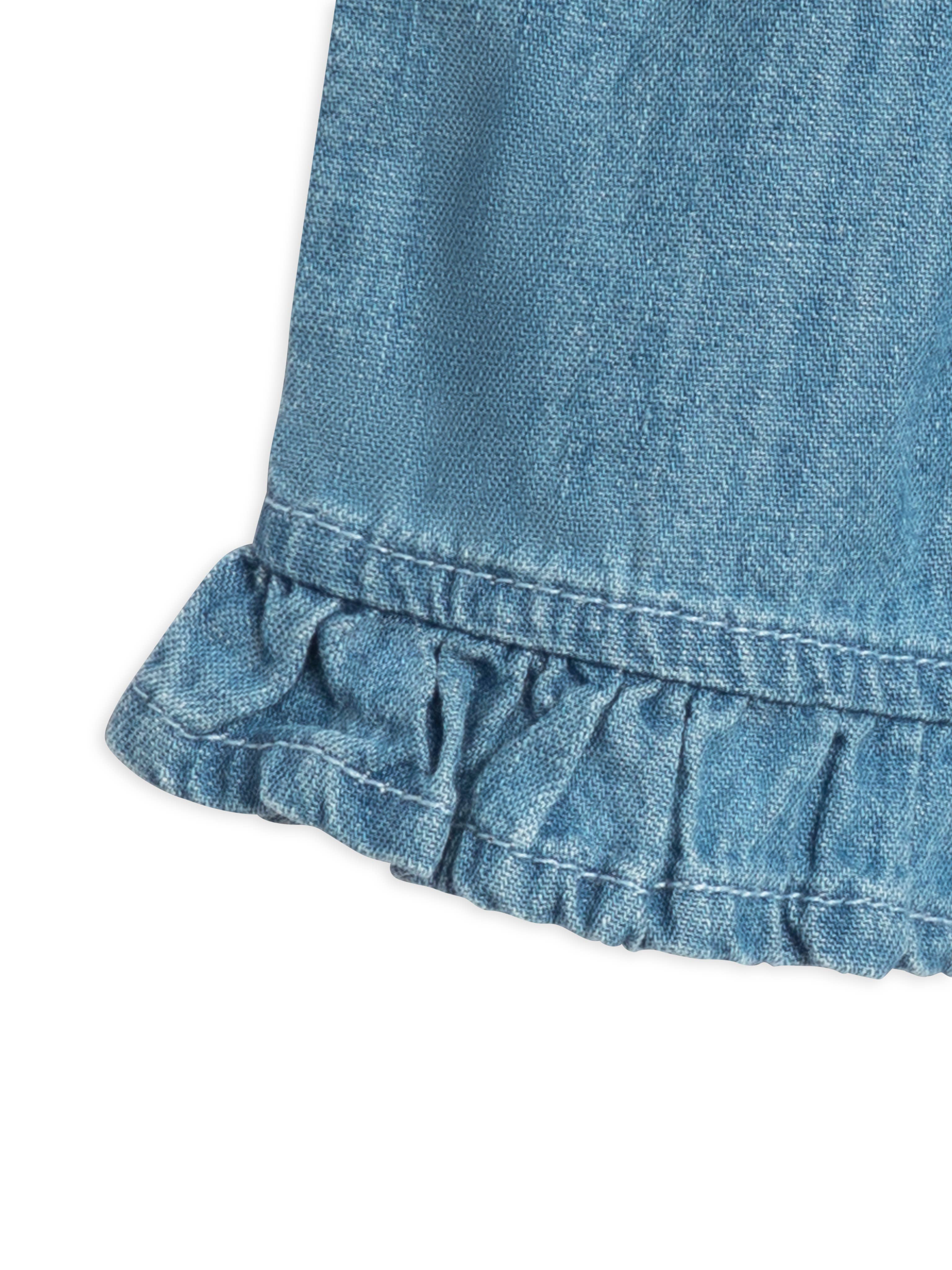 Organic Baby & Kids Callie Chambray Ruffle Waist Shorts