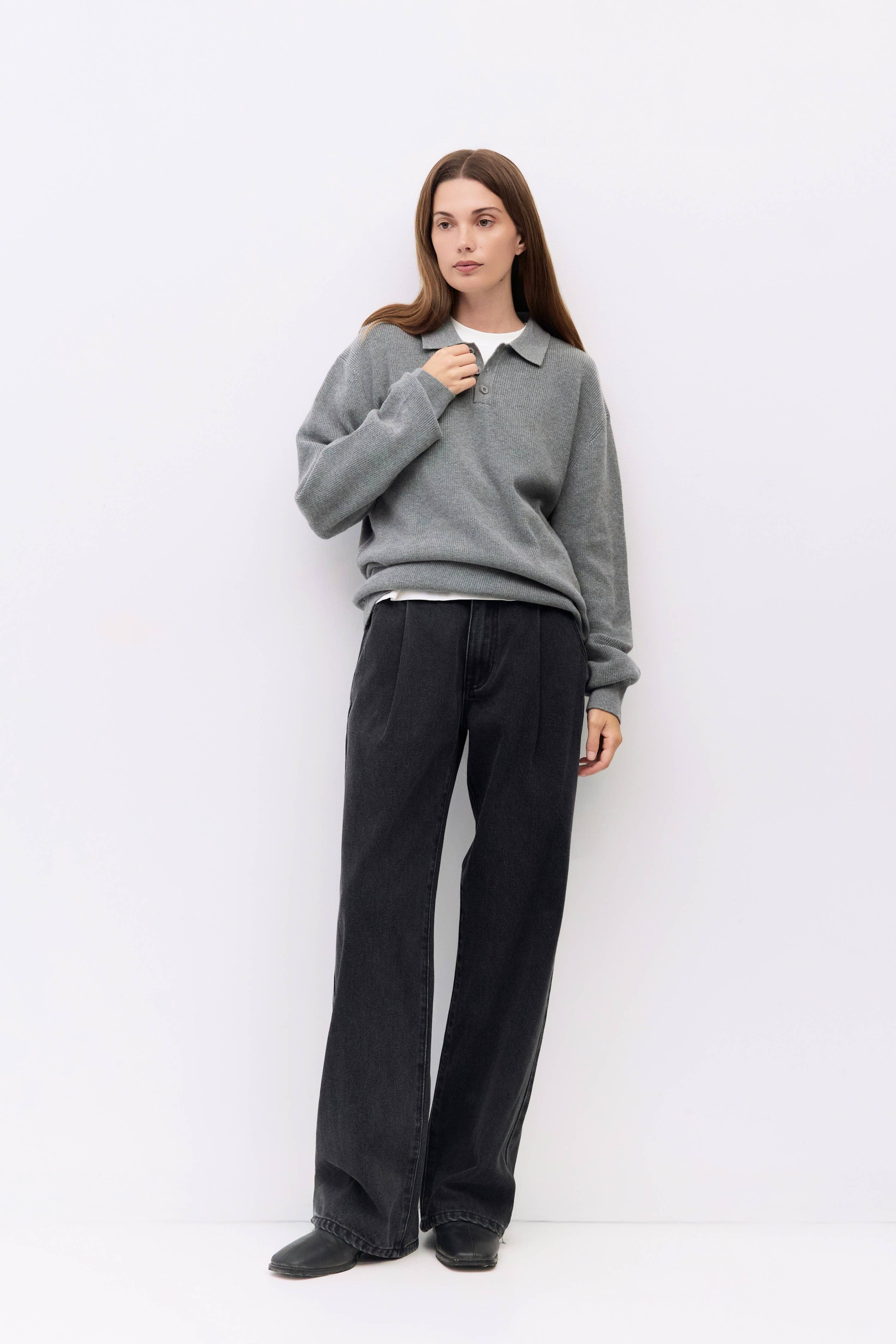 The Damien Sweater | Knit Polo Sweater Top