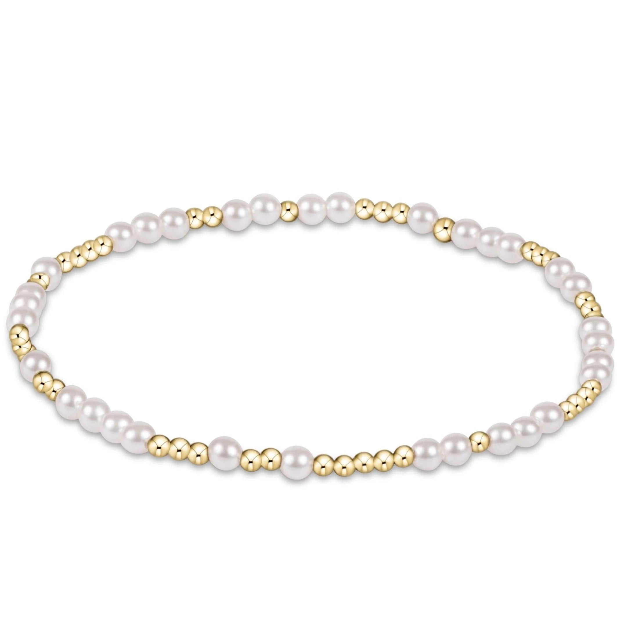 Hope unwritten 3mm pearl bead bracelet, gold