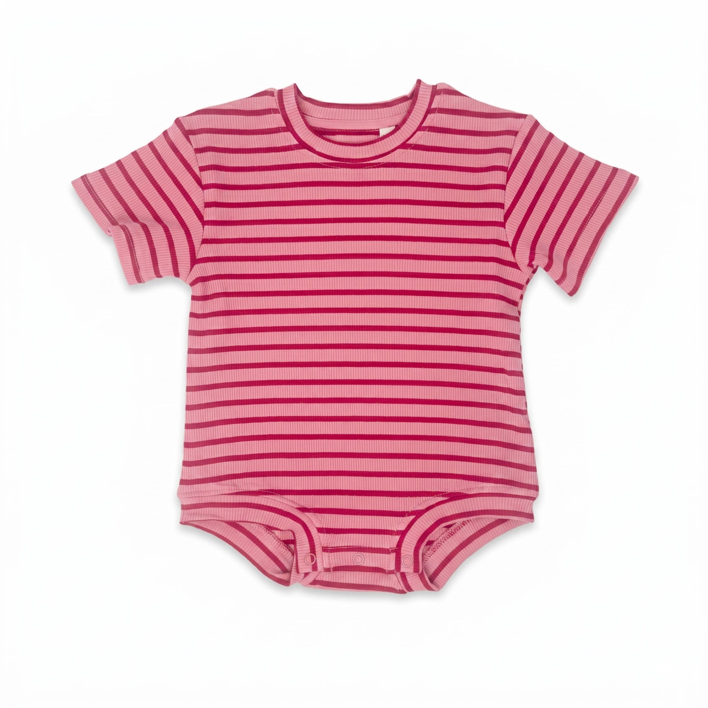 Striped Ribbed Organic Cotton Baby Romper