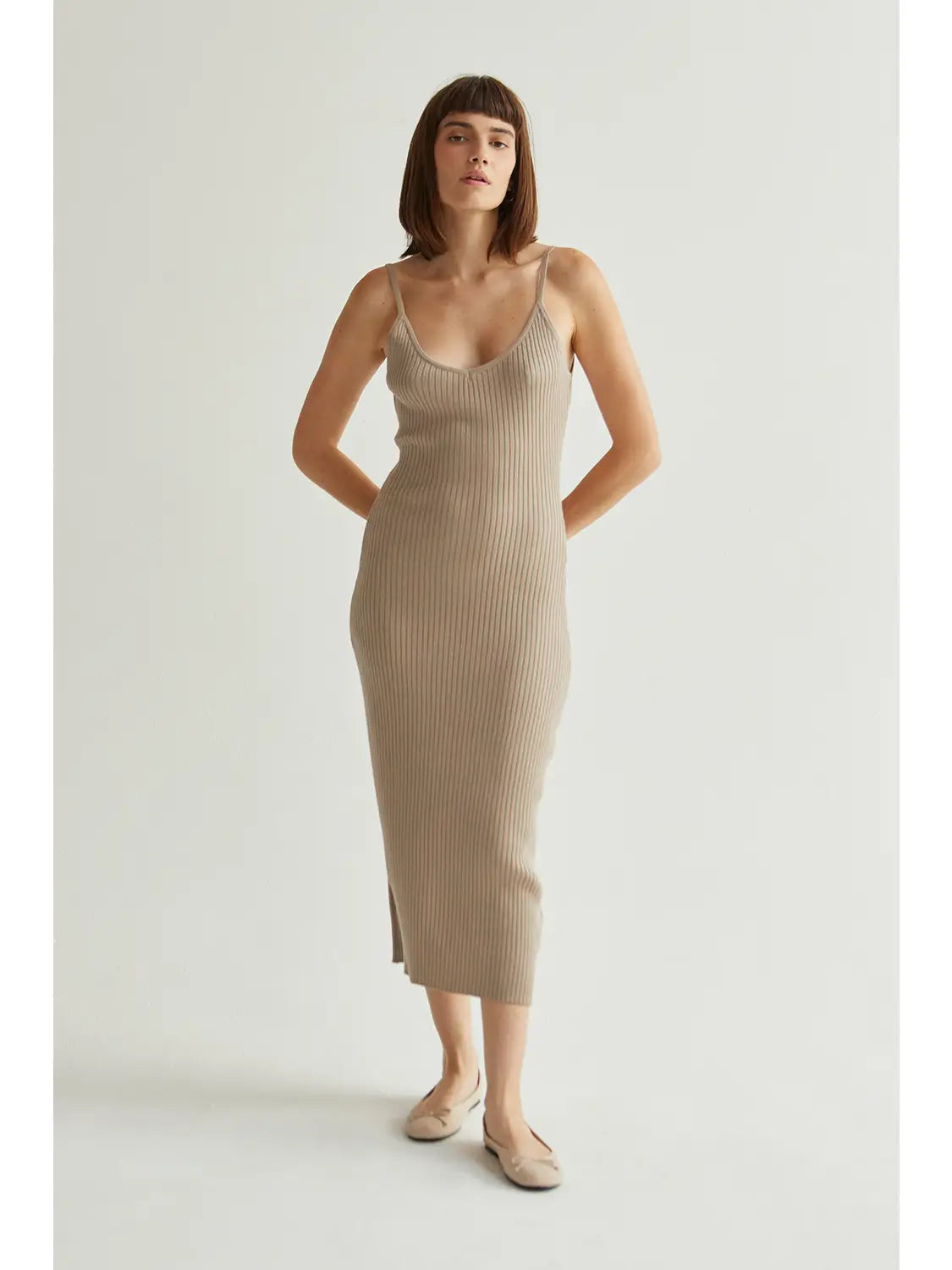 Avery Ribbed Tank Midi Dress