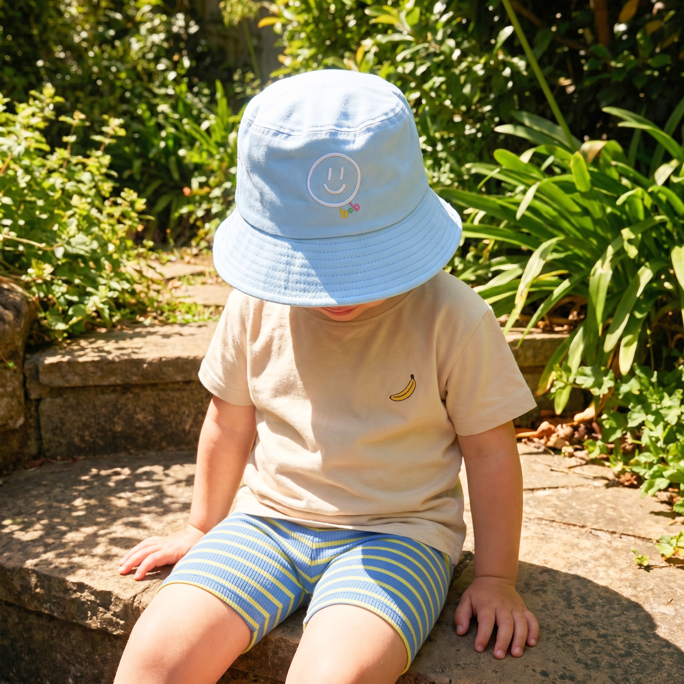Striped Ribbed Organic Cotton Bike Shorts