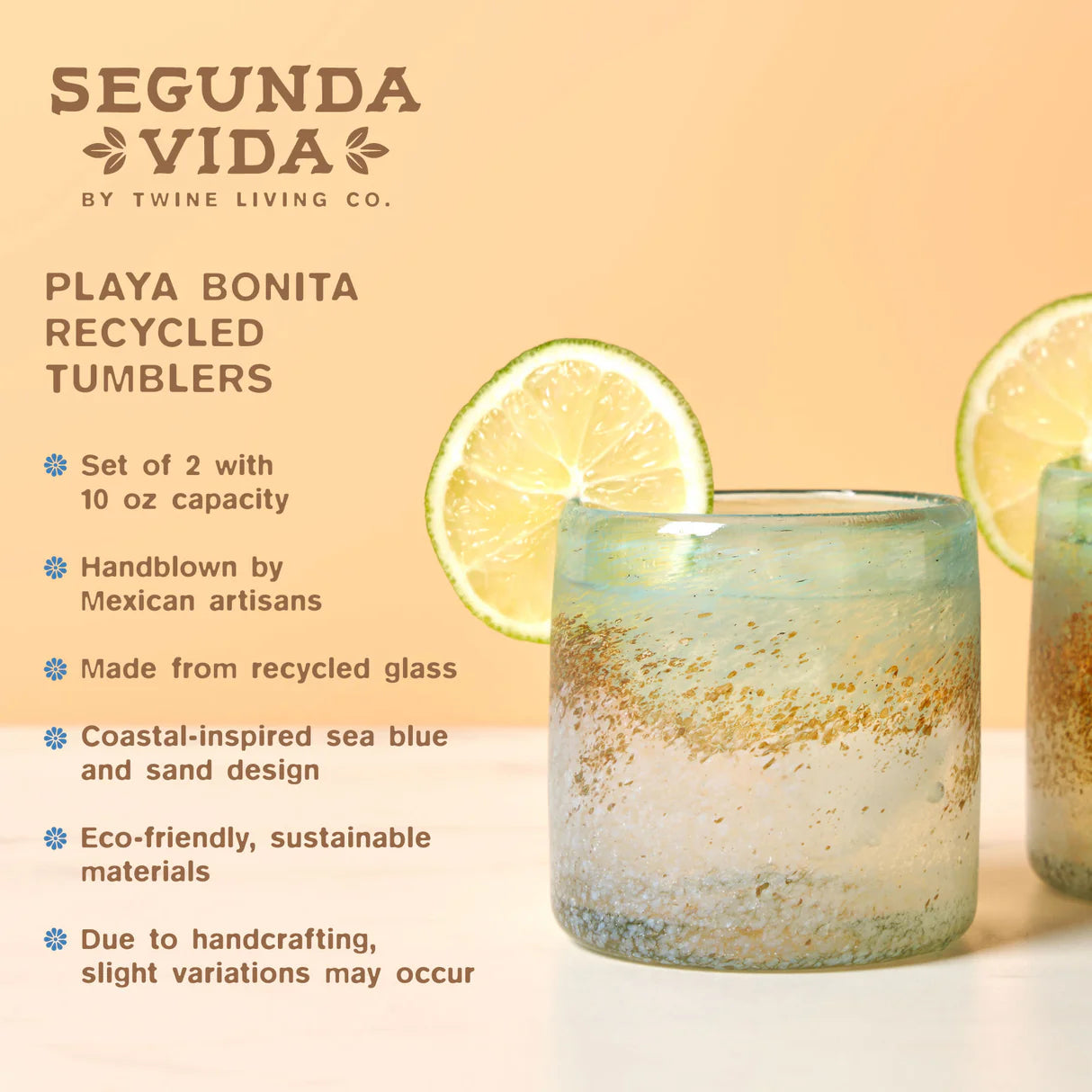Segunda Vida Recycled Tumblers, Set of 2