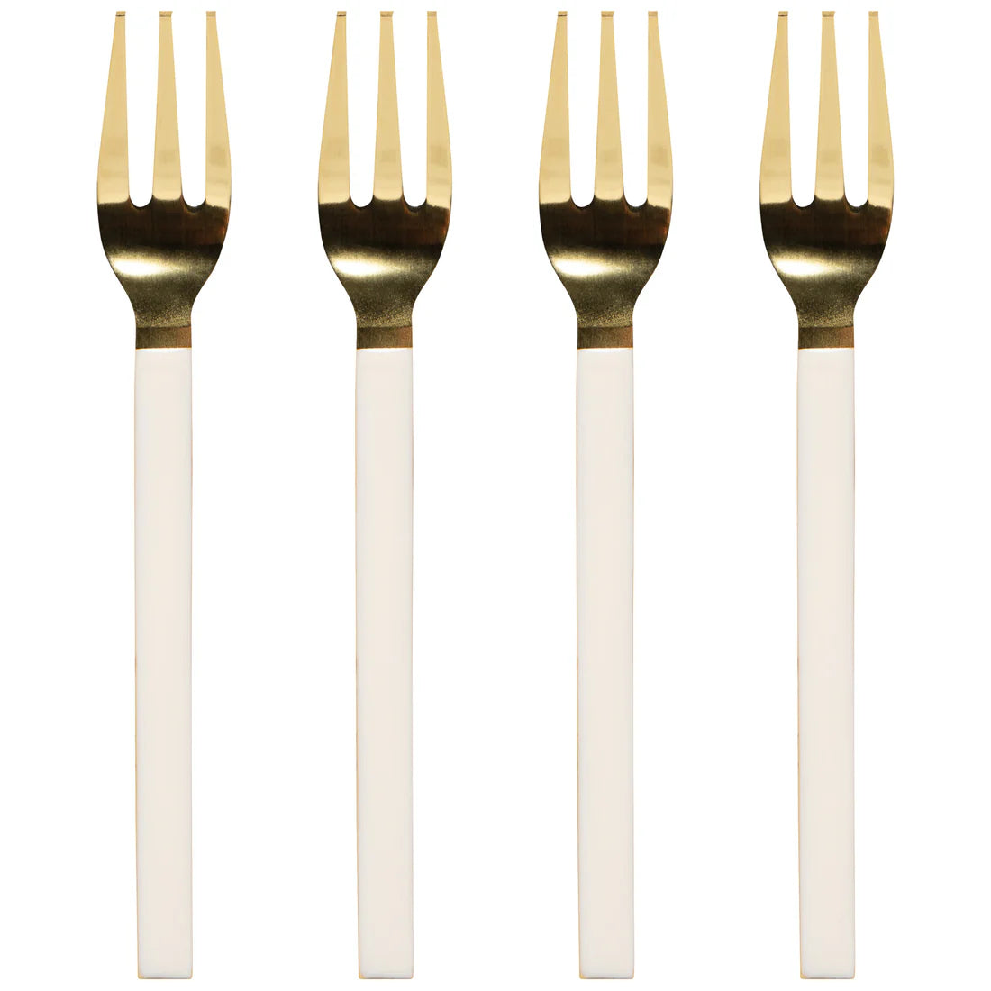 Dessert Forks Set of 4 - Ivory/Gold
