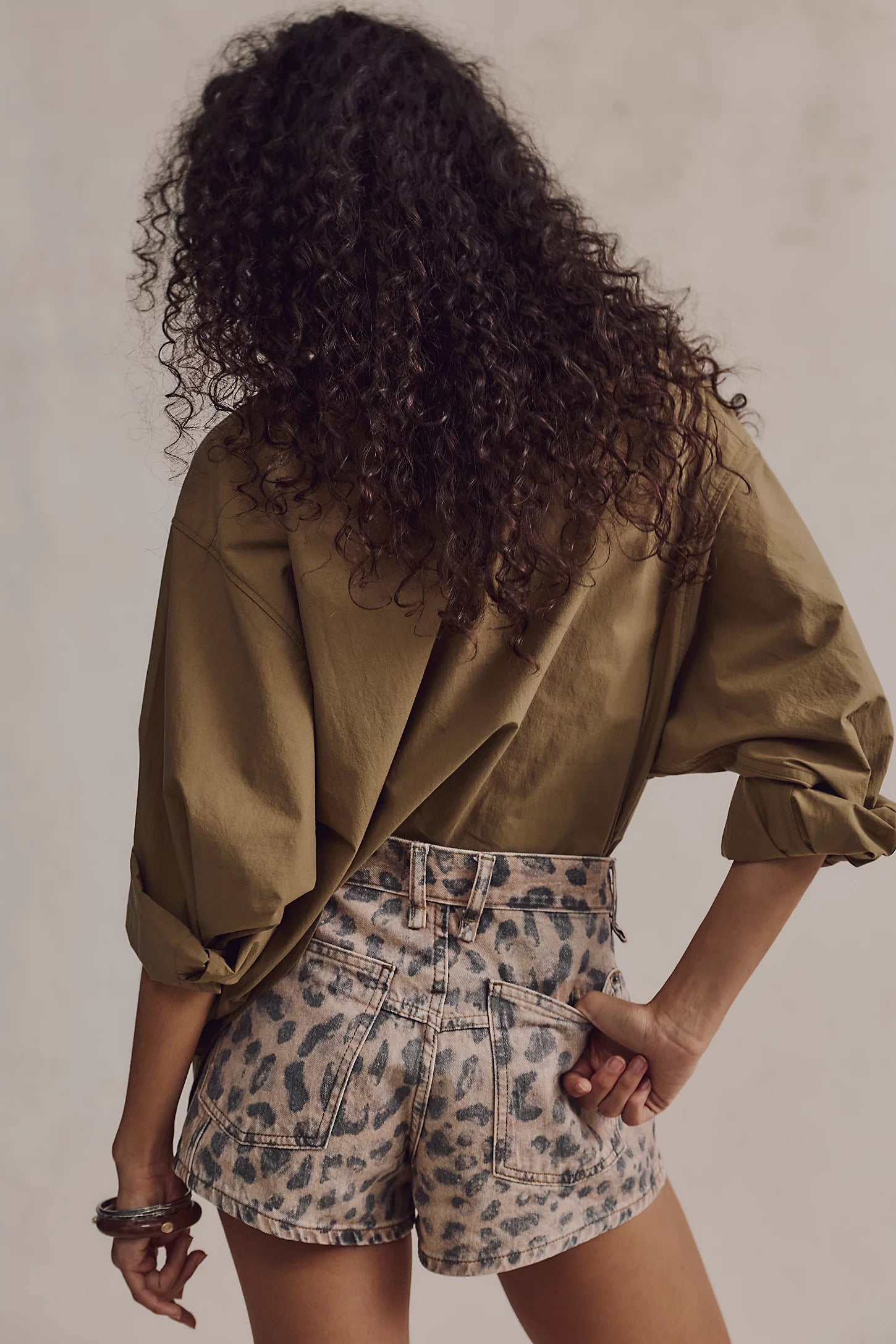 Now Or Never Printed Denim Shorts